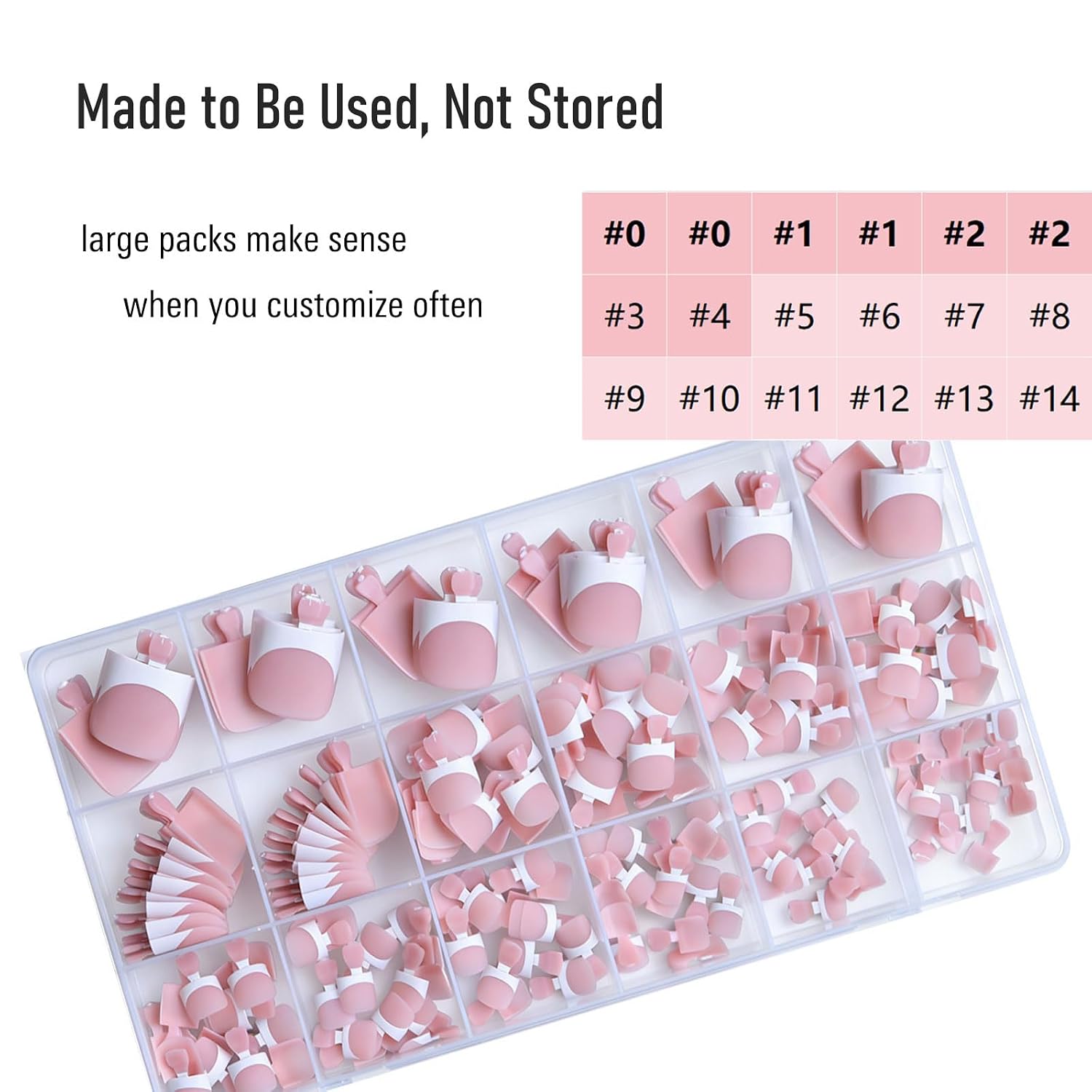 Detalle de YeeLam Press-On Toenails, 240-Piece Pack