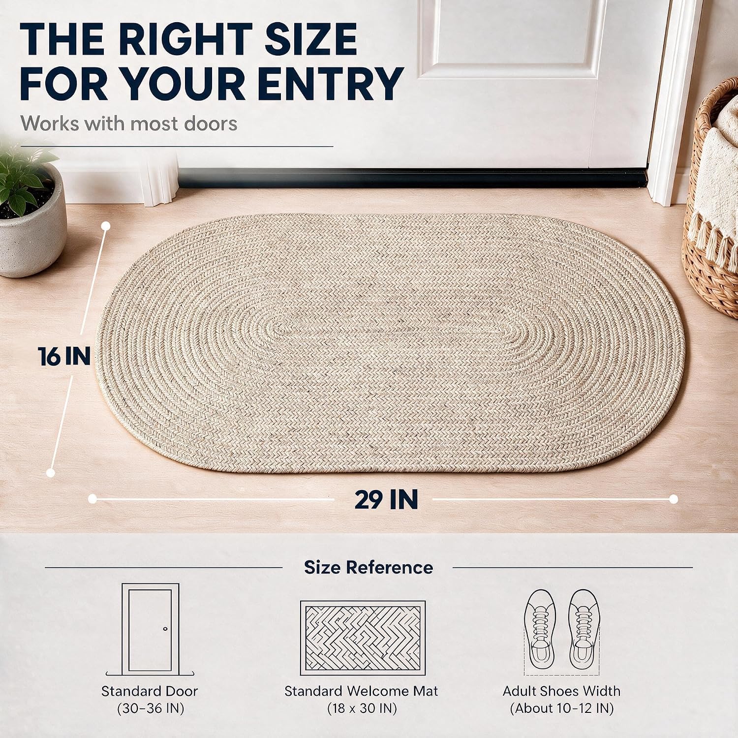 Detalle 2 de JMvicyroam Cotton Door Mat, 16 x 29 in