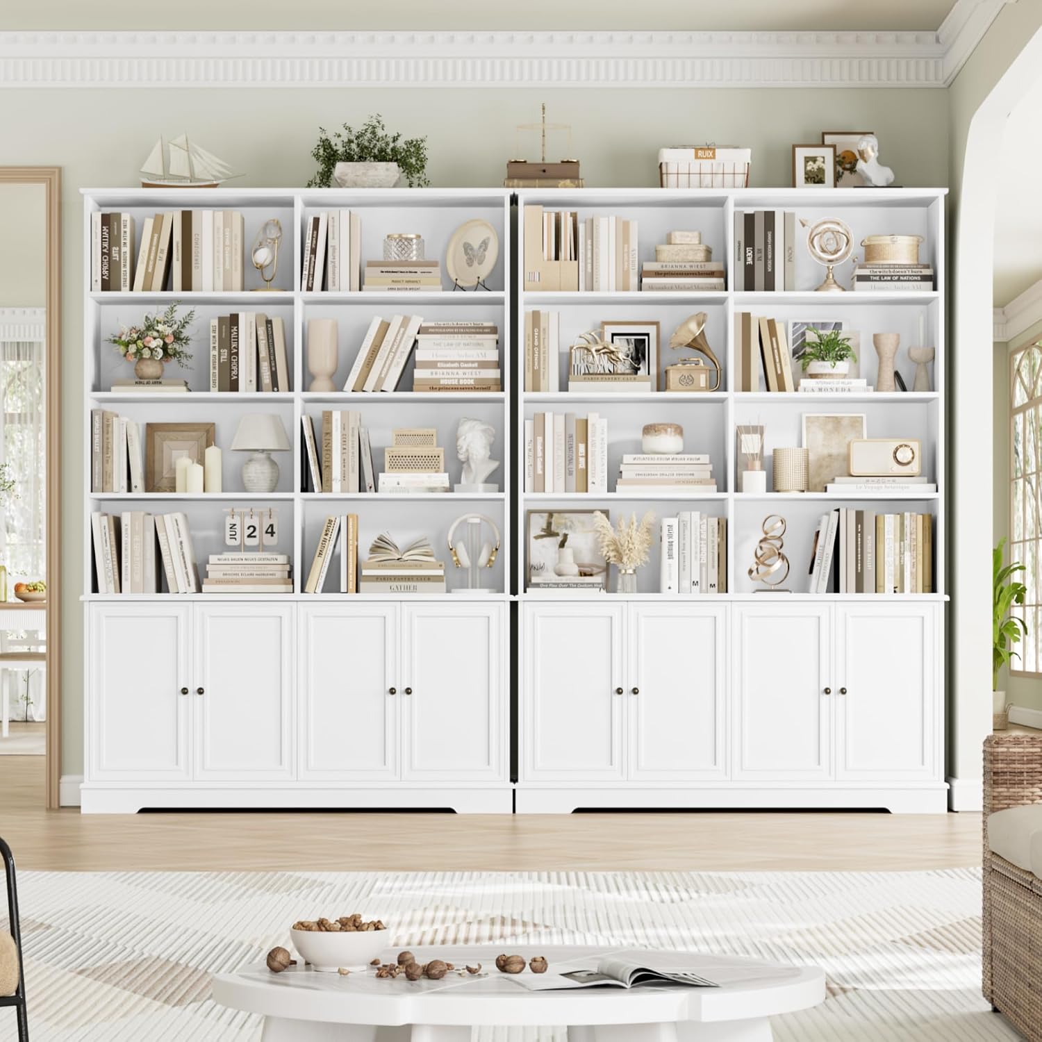 Thumbnail 4 de FirFurd P506 Bookcase with 4 Doors, 12 Shelves and White Finish
