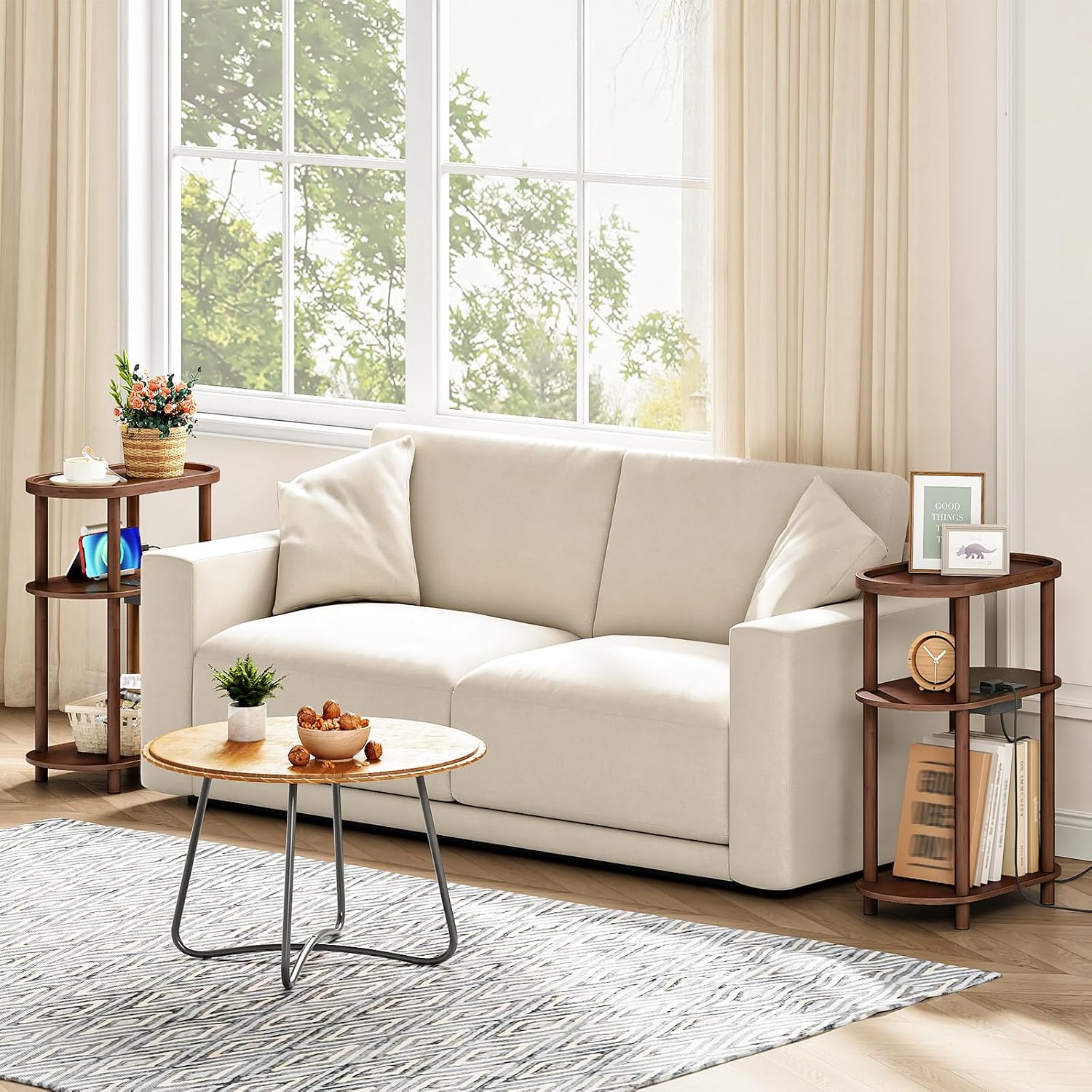 Thumbnail 4 de HOOBRO Narrow Side Table with Charging Station (EMA178KBZ01)