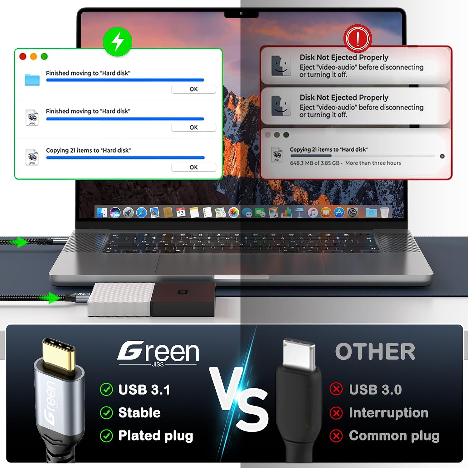 Thumbnail 2 de Green Jiss 10 Gbps USB-C Cable