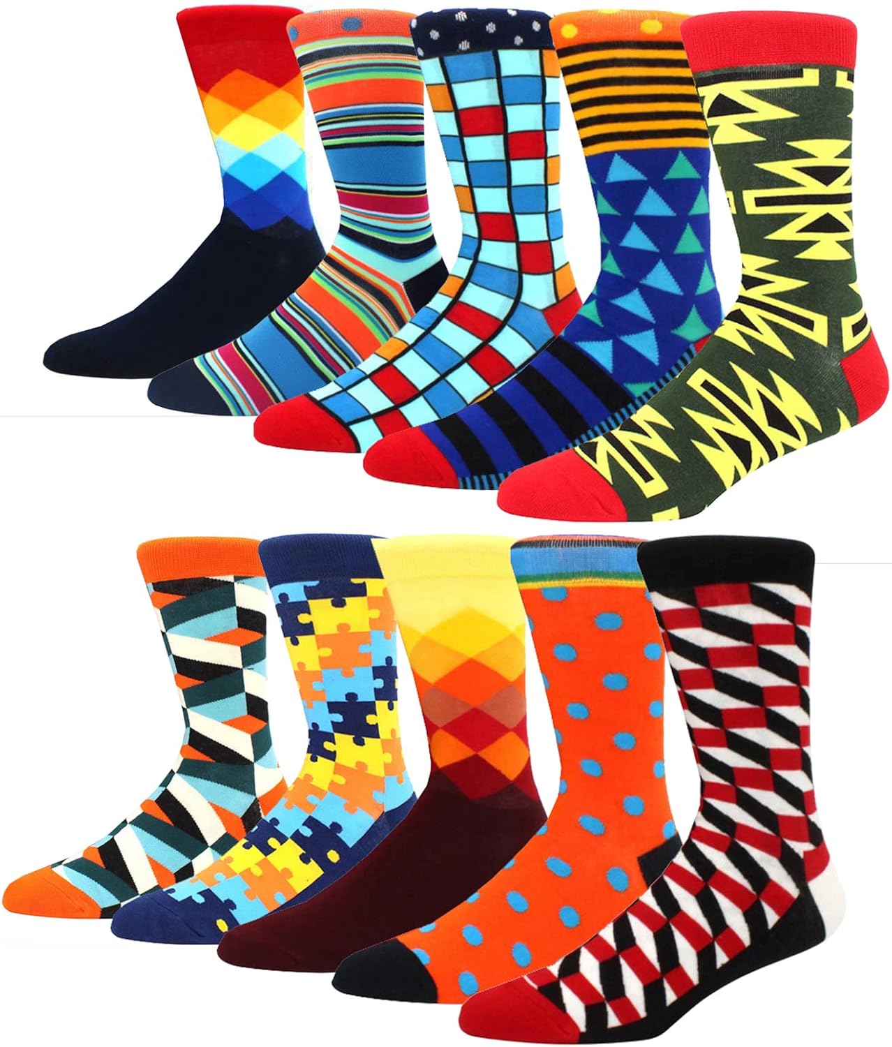 Thumbnail 6 de HIWEAR Mens Socks colourful novelty cotton multipack