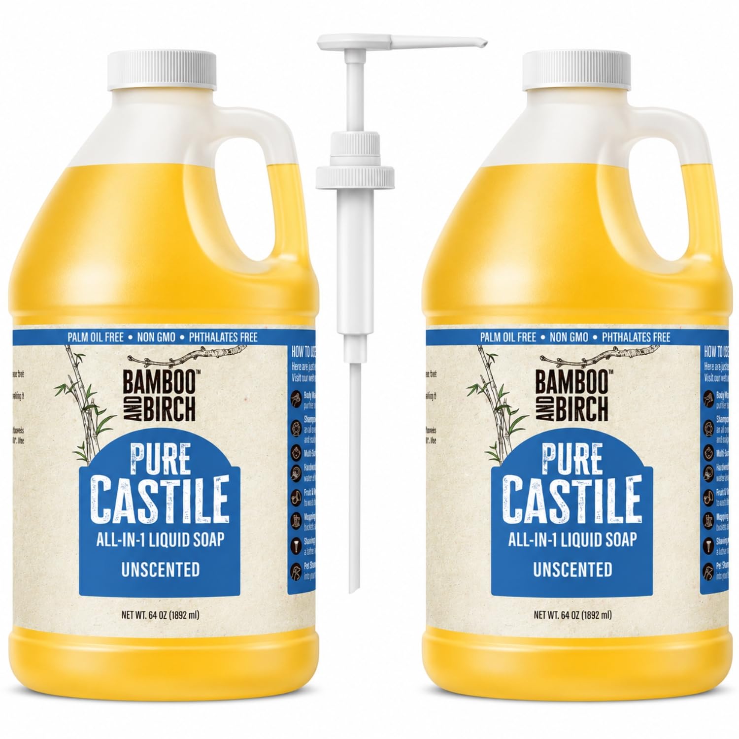 Detalle de BAMBOO AND BIRCH BAB-UNSC-128 Unscented Castile Soap, 1 Gallon