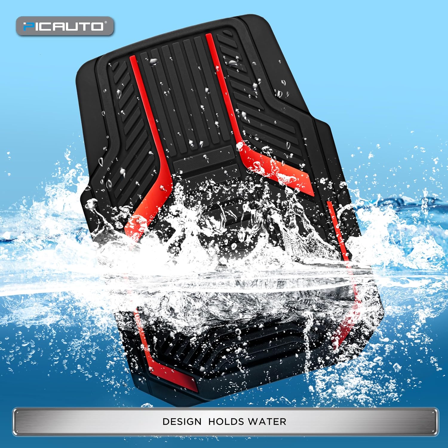 Thumbnail 5 de PIC AUTO Heavy Duty Rubber Floor Mats 2pc set