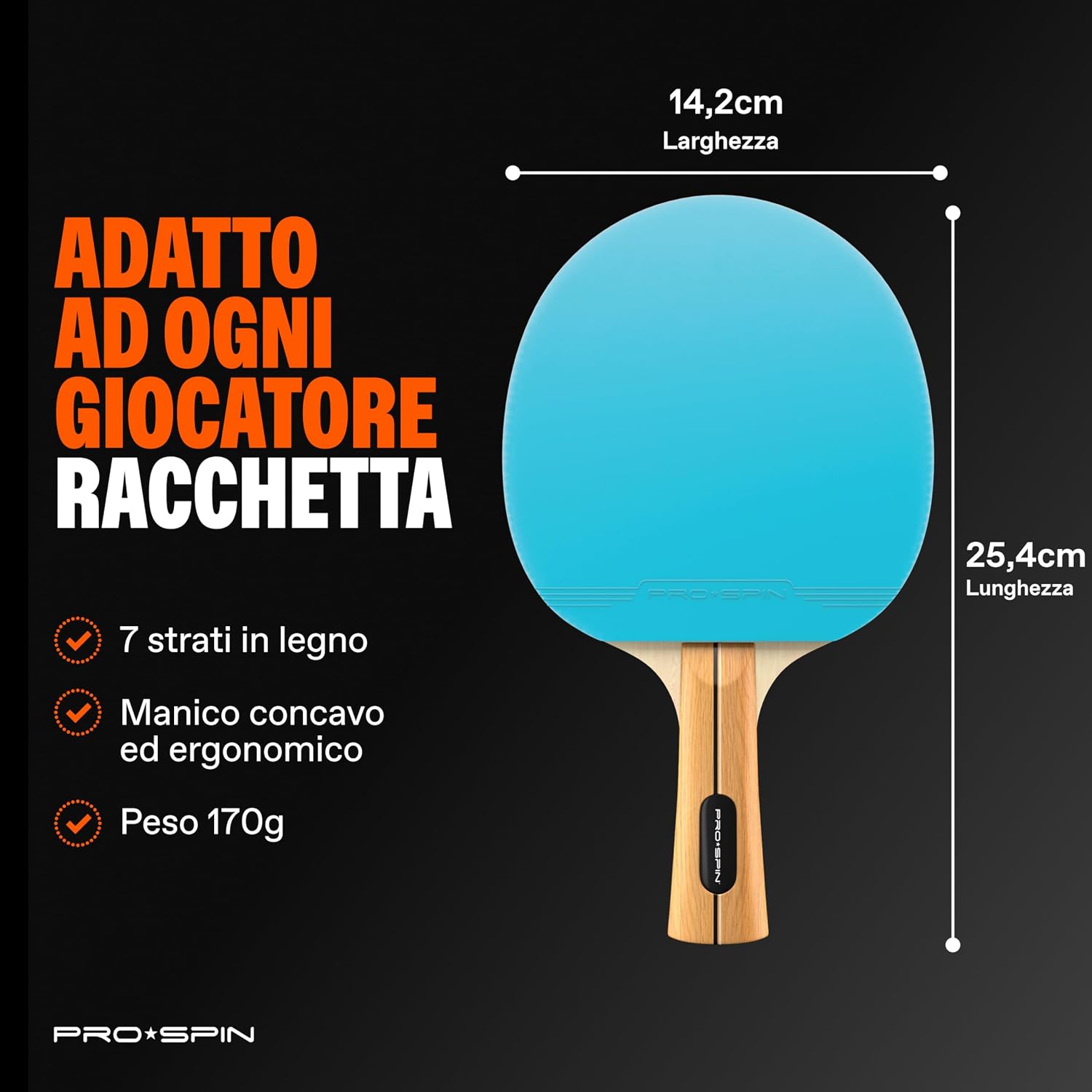 Thumbnail 4 de PRO-SPIN Racchetta Ping Pong Fibra di Carbonio 2 mm 🏓