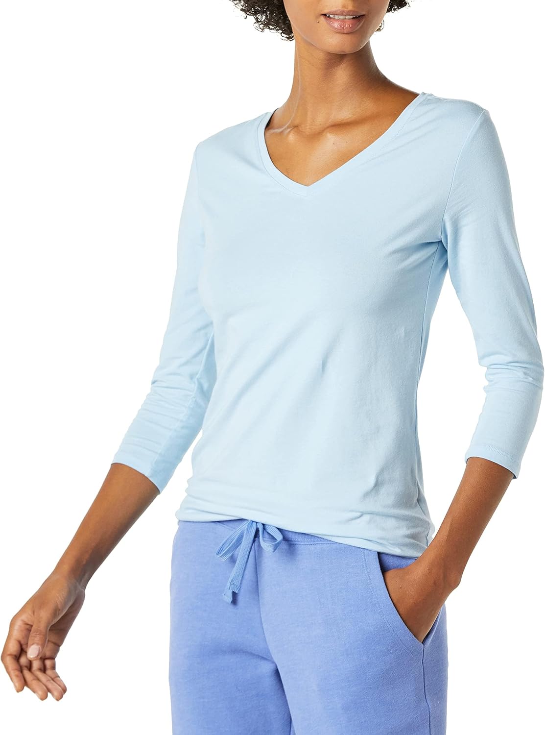 Thumbnail 6 de Amazon Essentials Damen T-Shirt mit V-Ausschnitt und 3/4-Ärmeln (Regular Fit) – in Übergröße