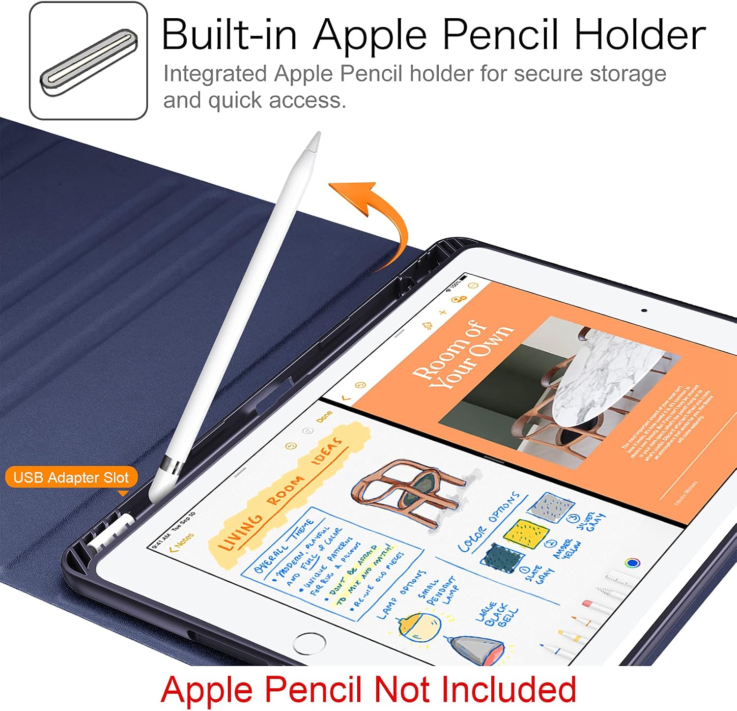 Detalle de FINTIE Hülle mit Tastatur für iPad 10,2 Zoll (9./8./7. Gen) – Ocean Marble