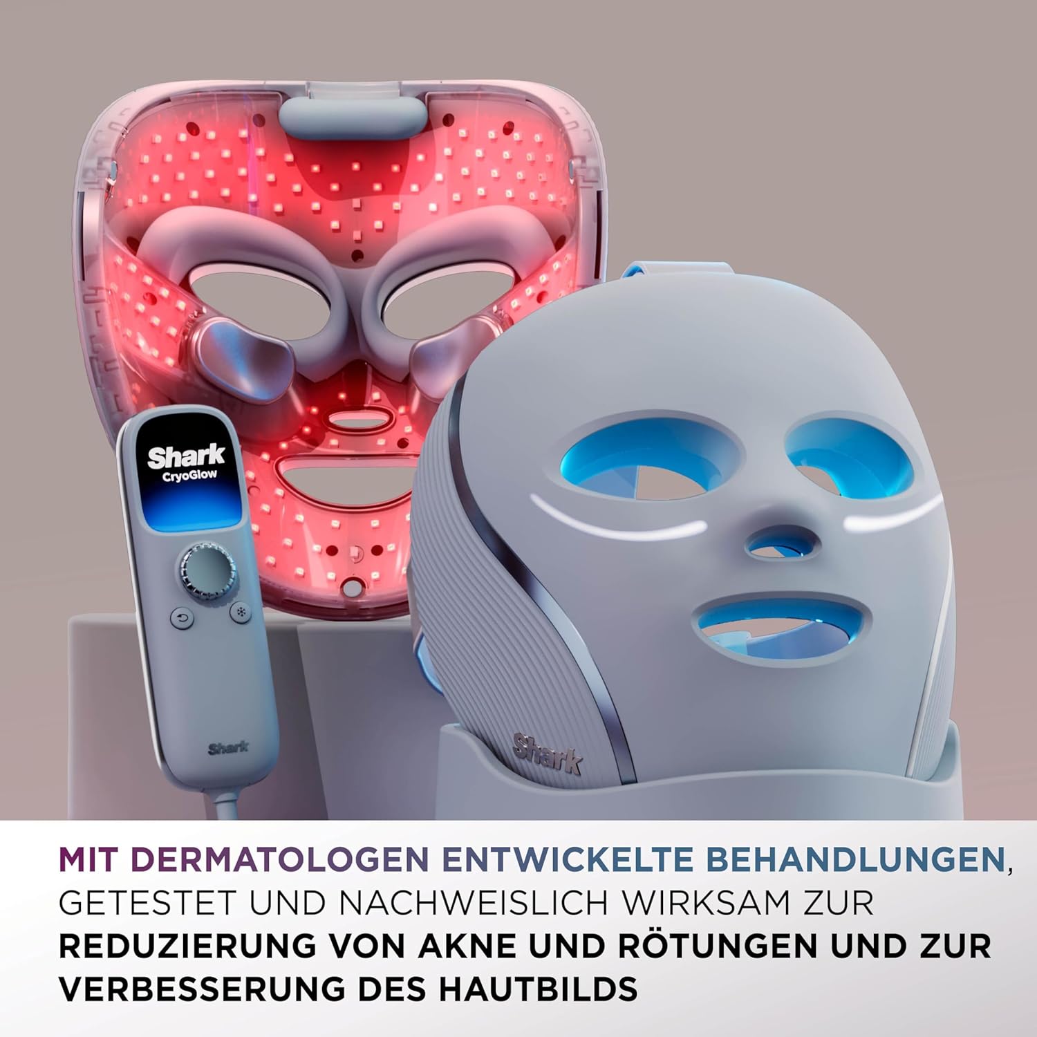 Detalle 2 de Shark CryoGlow LED Maske – LED-Lichttherapie mit Kühlung der Augenpartie (Kühles Lila, FW312EUPL)