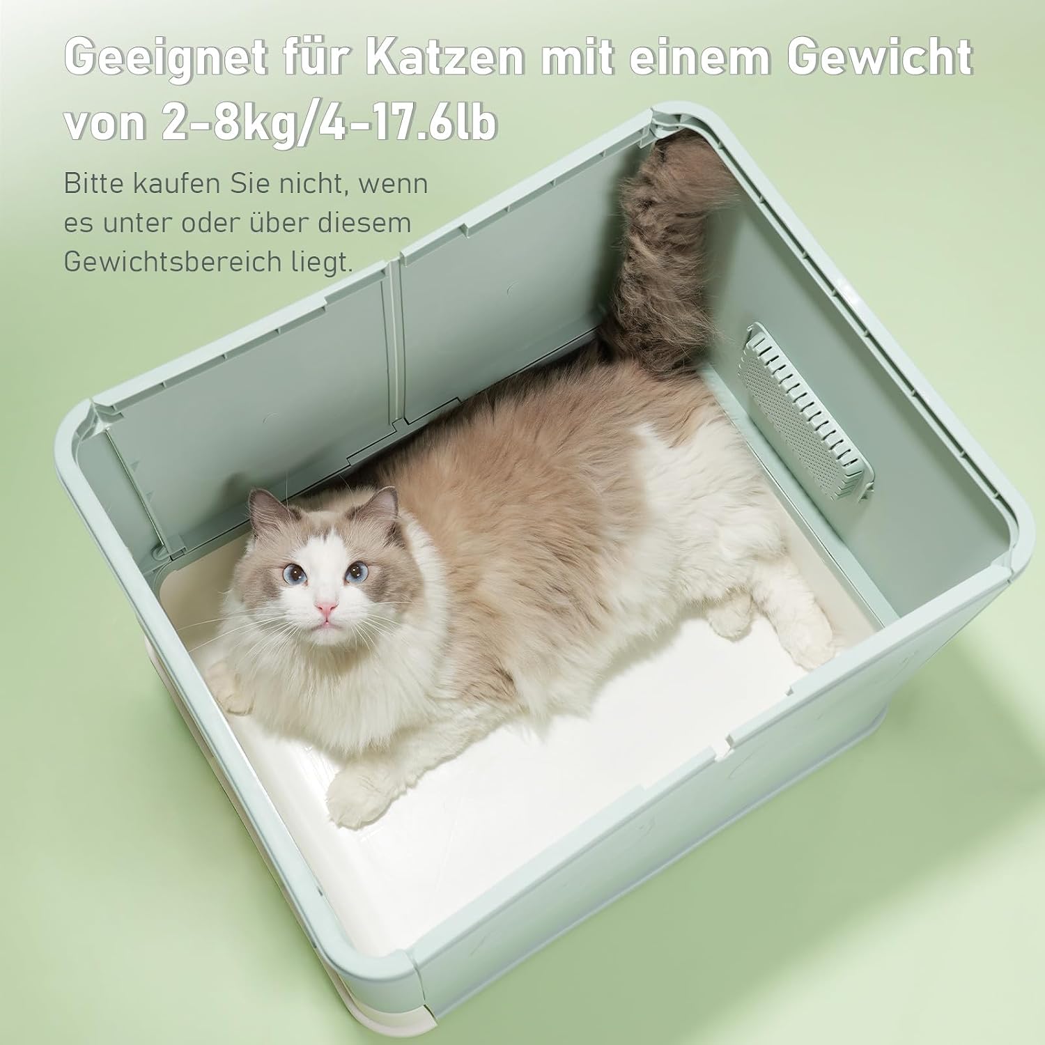 Detalle 2 de HelloMiao Vollständig geschlossene Katzentoilette mit Dach – flexibel, geruchsfrei und faltbar (bis 8 kg)