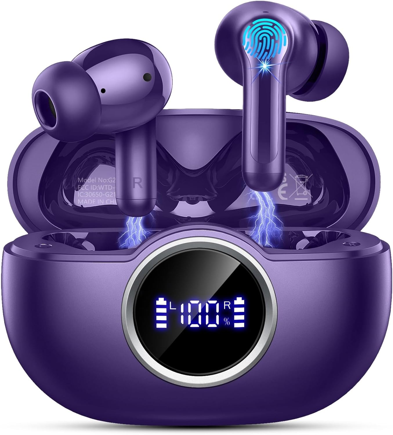 Thumbnail 2 de Rinsmola Wireless Earbuds: 2025 Bluetooth 5.4 in‑Ear Headphones with ENC Mics, Deep Bass & 36H Playtime
