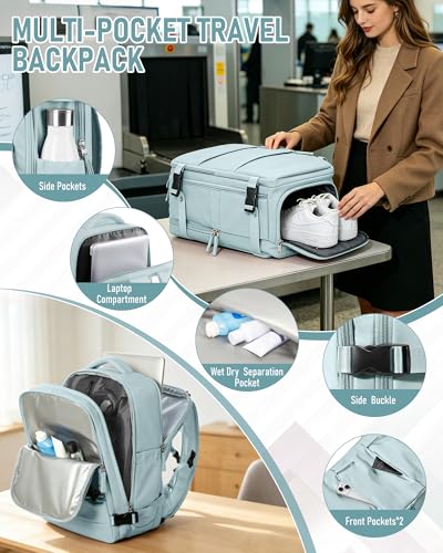 Thumbnail 6 de SZLX Sac à Dos Sous Vide Voyage 40x30x20 avec pompe – bagage cabine 40x30x20, compartiment ordinateur et chaussure