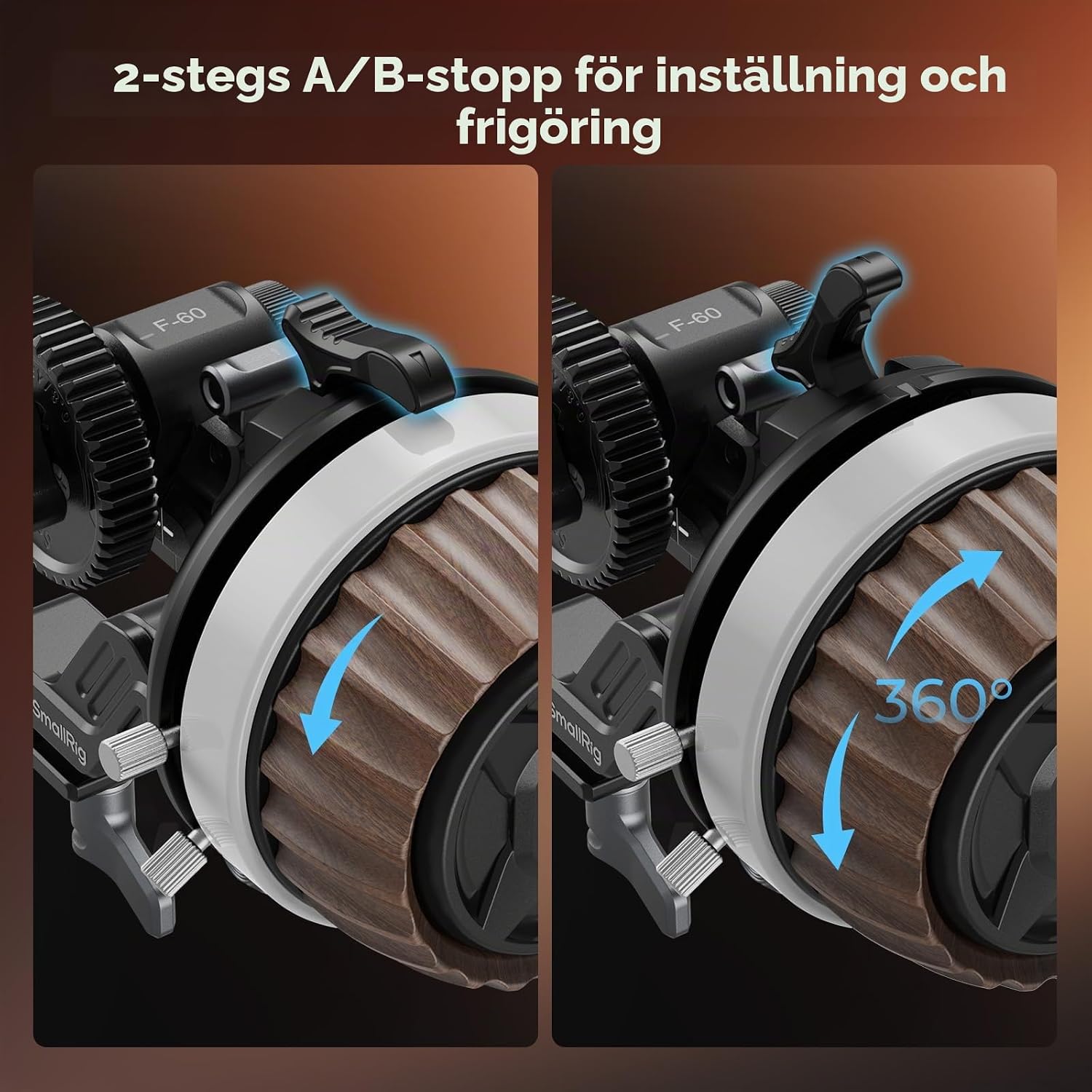 Thumbnail 5 de SMALLRIG F60 5163 följefokus med A/B-stopp och steglös dämpning