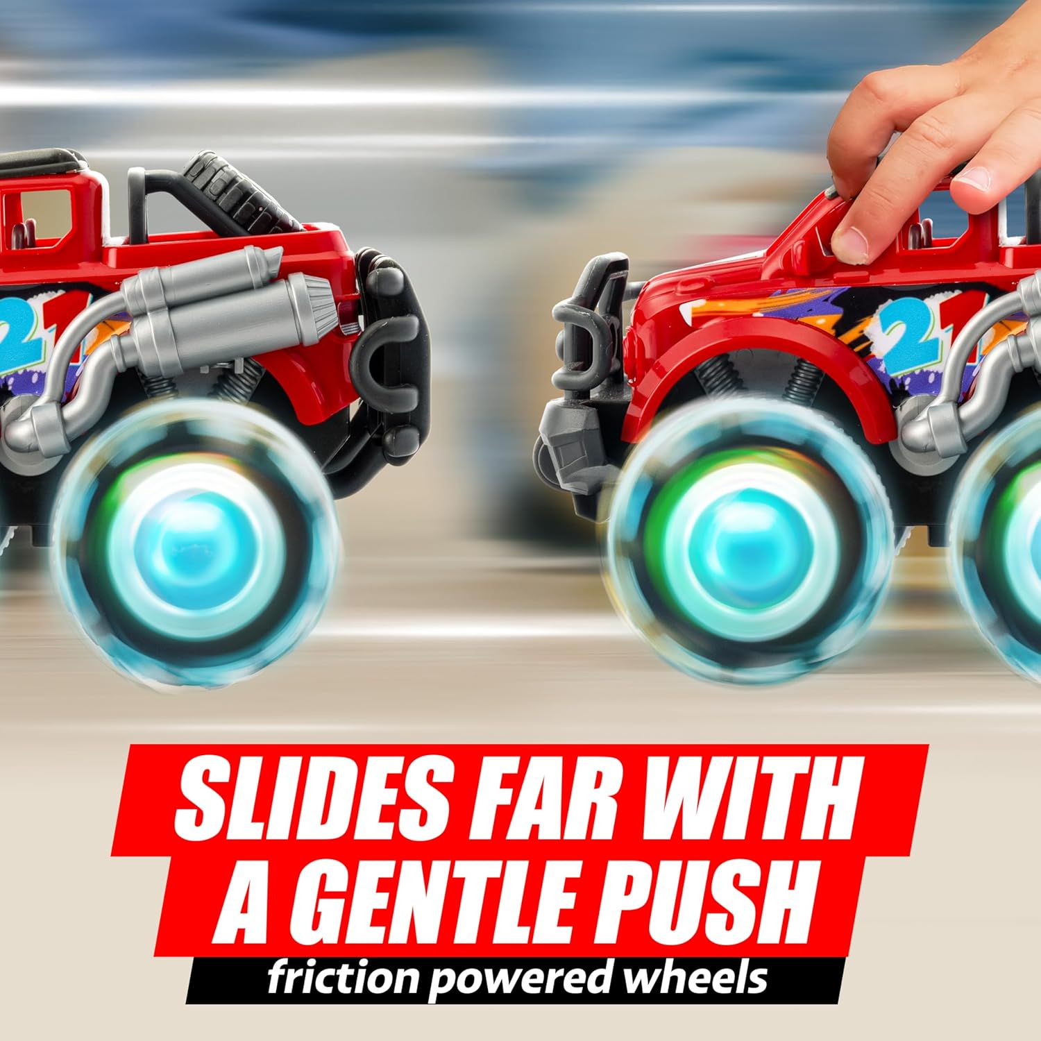 Thumbnail 2 de Vroomix 3Pack Monster Truck Toy with LED wheels