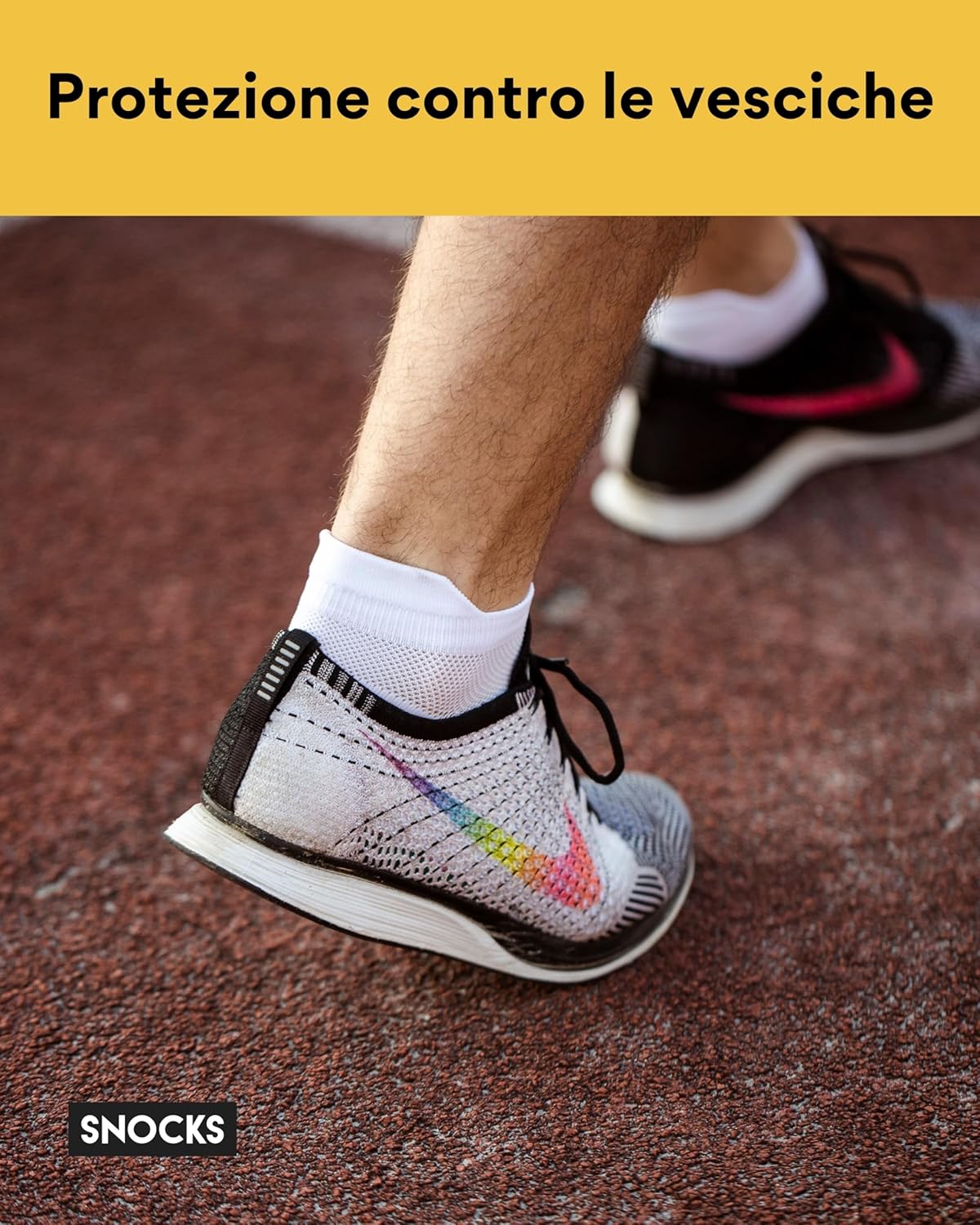 Thumbnail 2 de Snocks 4 paia di calzini running in cotone organico antivesciche e antiscivolo taglia 35-50 (unisex)