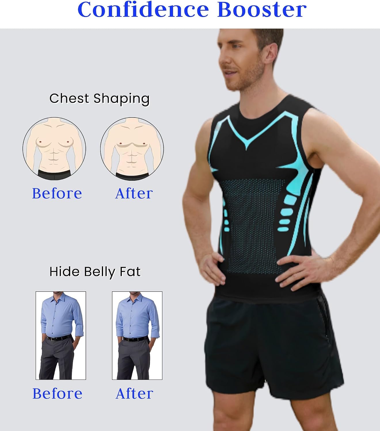 Thumbnail 5 de XINGCOOL Men's Compression Tank Top, Crewneck Nylon-Spandex Shapewear