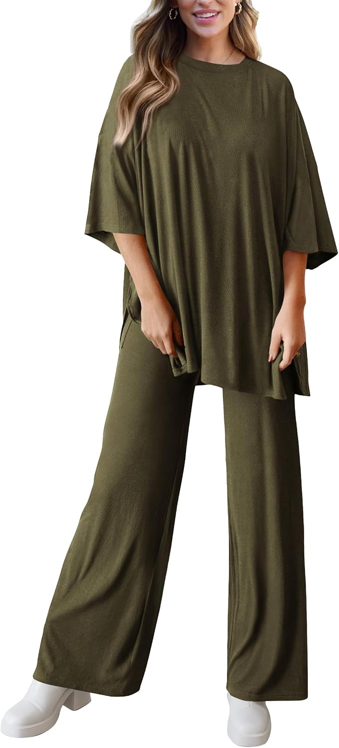 Detalle de PRETTYGARDEN Two Piece Sets for Women: Summer Lounge Set in 2-Piece Knitted Comfort
