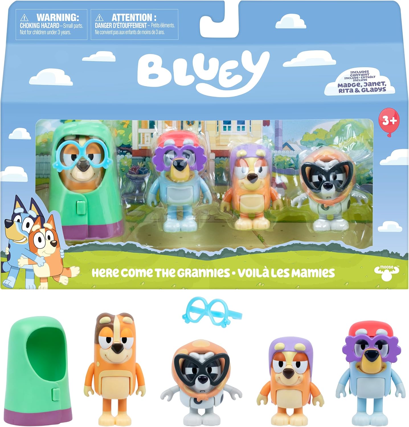 Detalle de Bluey Here Come the Grannies 4-Pack Figures