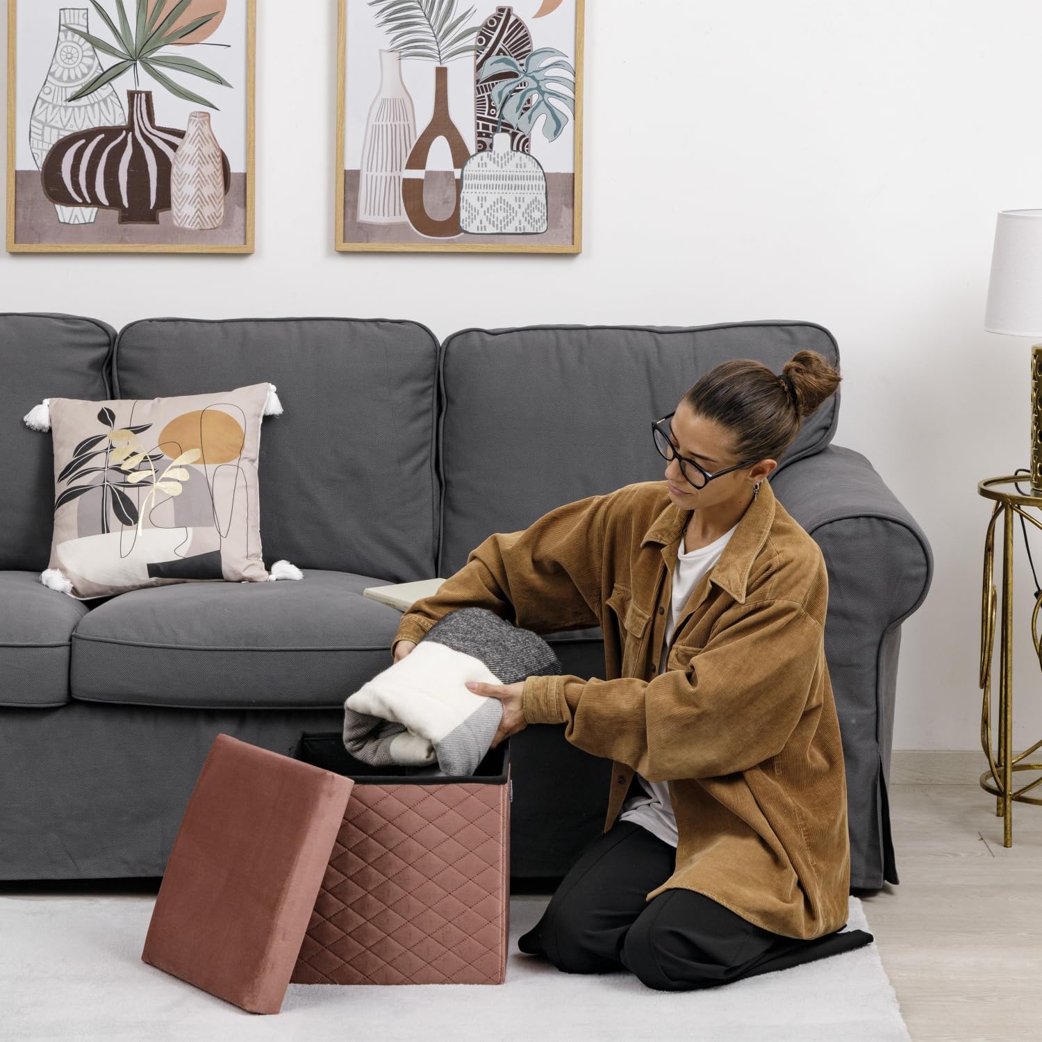 Thumbnail 3 de Baroni Home Pouf Cubo Contenitore 55 L