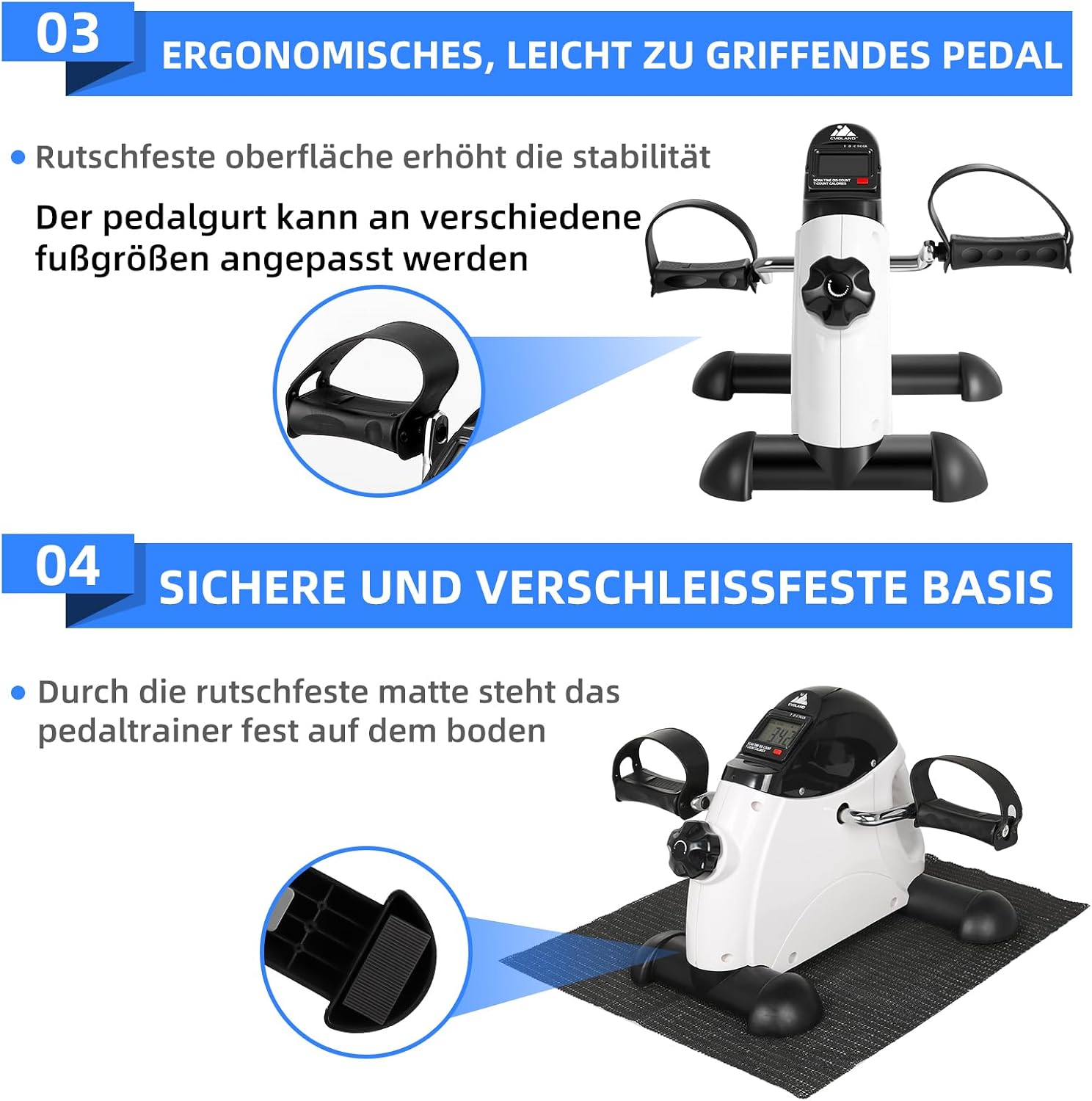 Thumbnail 5 de EVOLAND Heimtrainer Mini Fitnessbike 110 kg