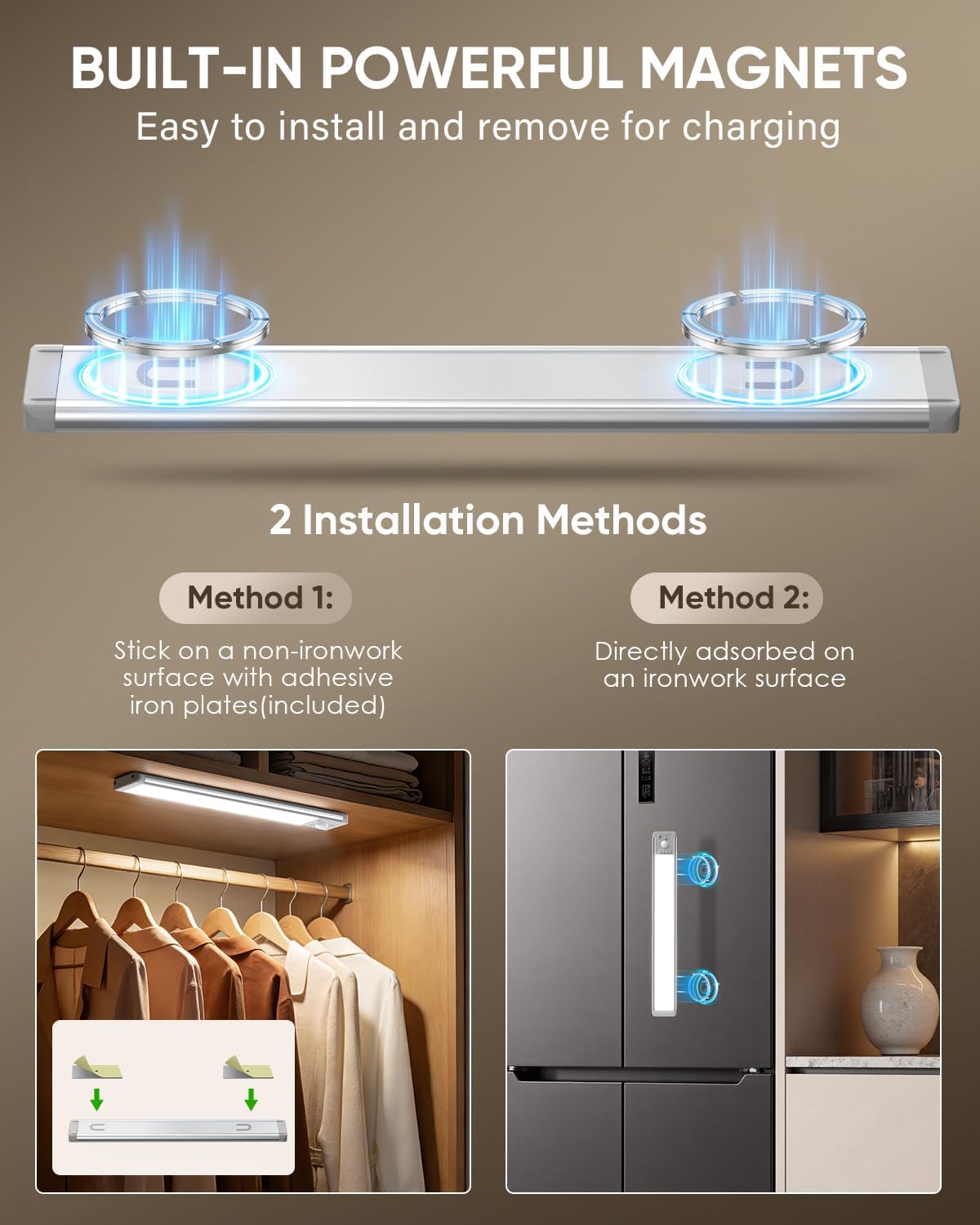 Detalle 2 de MCGOR GLS-C010 Under-Cabinet Lights, 3-Pack, Motion Sensor, 3 Color Temps