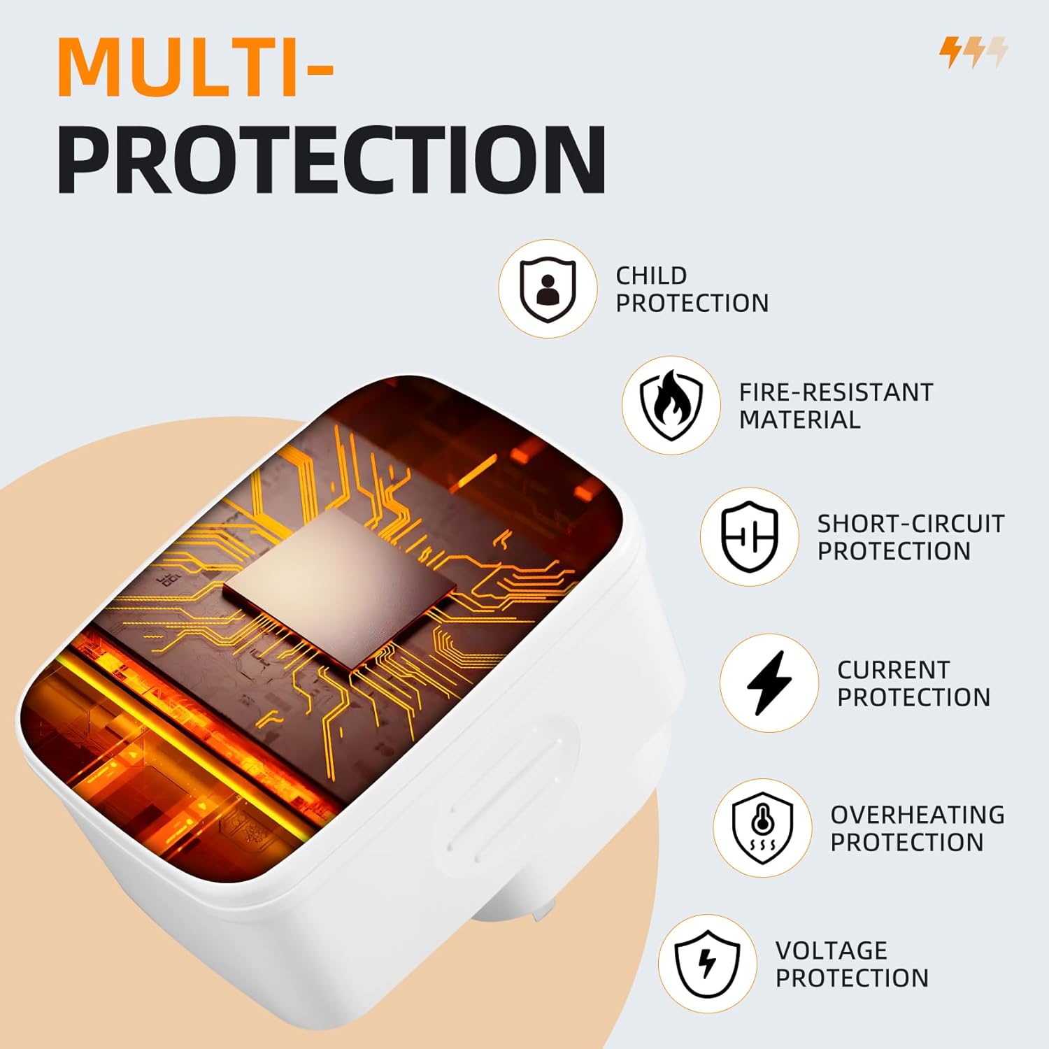 Thumbnail 6 de Adattatore Presa Inglese UK con 2 porte USB e supporto doppia tensione (100–250 V)