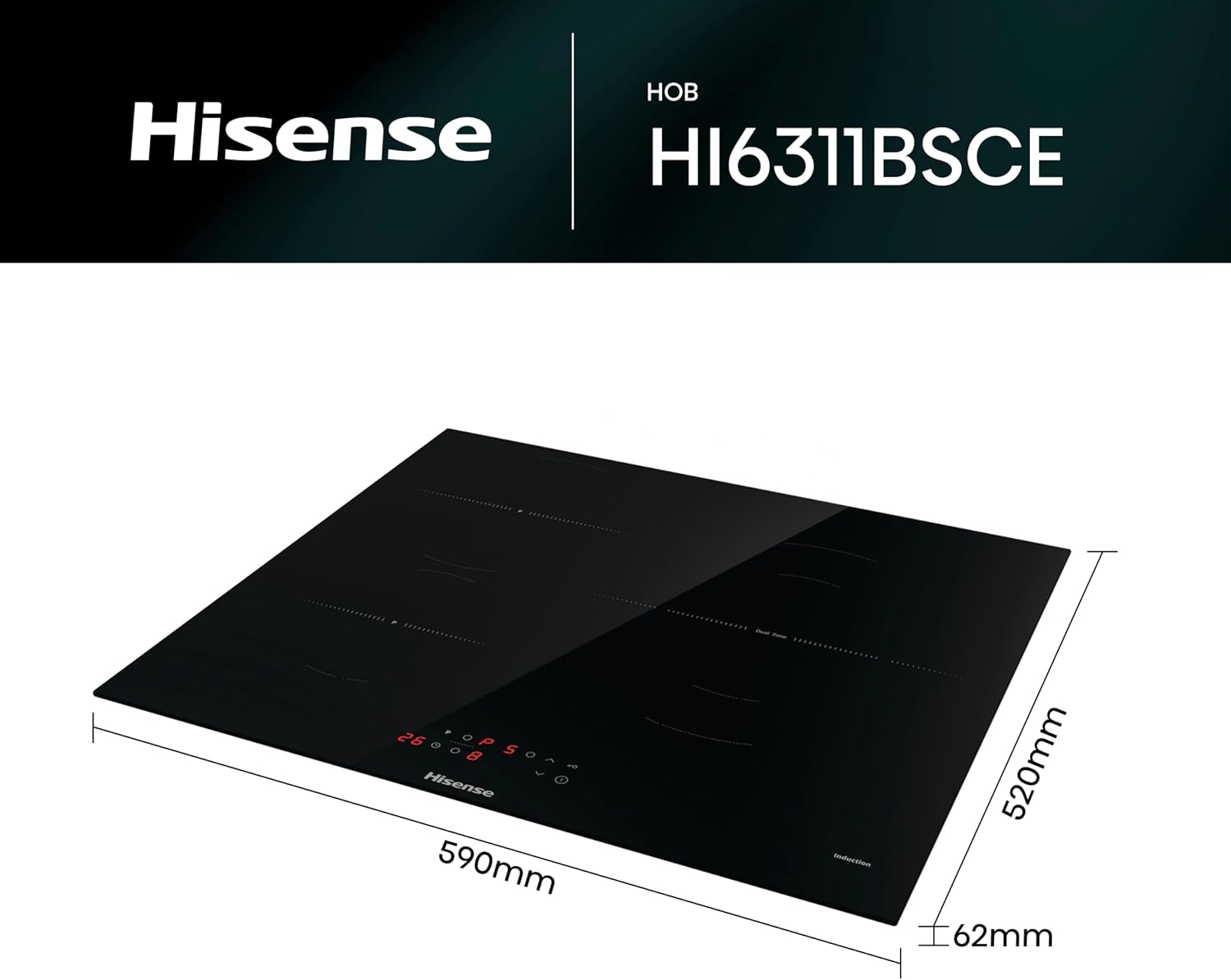 Thumbnail 2 de Hisense HI6311BSCE Placa Inducción 3 Fuegos