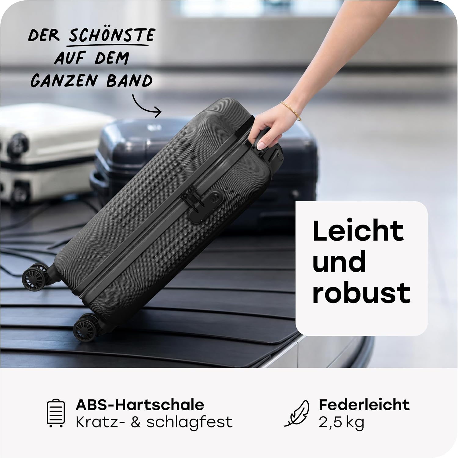 Thumbnail 4 de travelite BALI Handgepäck Trolley klein (55 x 39 x 20 cm) mit Hartschale, 4 Doppelrollen & Zahlenschloss