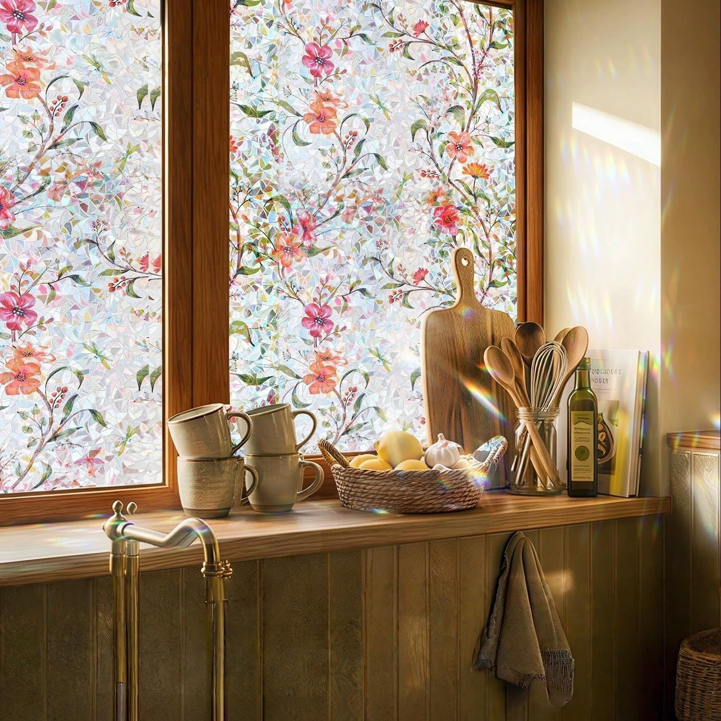Detalle de Alvorox ST-F815-60CMX2M statische raamfolie 60x200 cm met bloemmotief