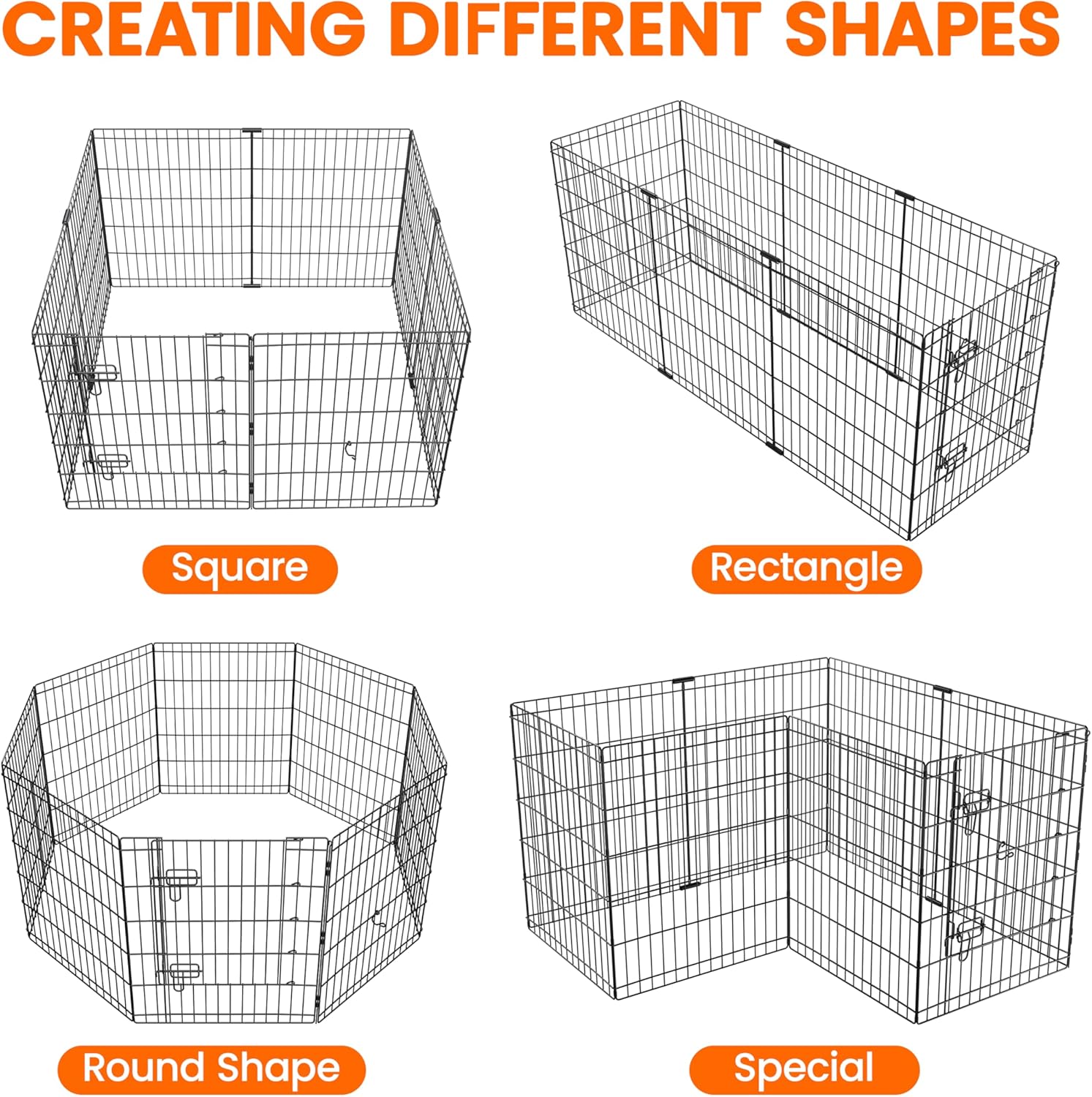 Thumbnail 5 de Yaheetech Recinto per cani 8 pz 61 x 76 cm in ferro, modulare per interno ed esterno