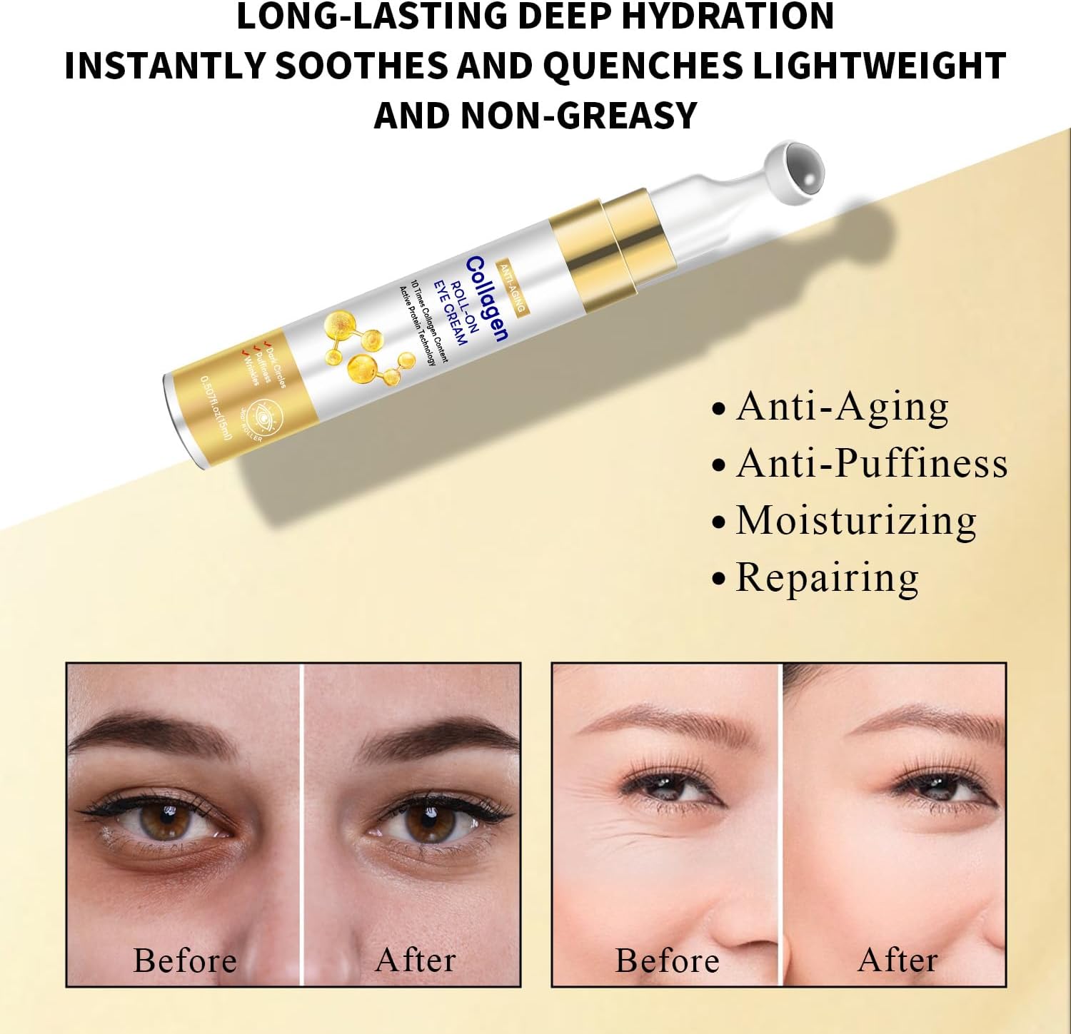 Detalle de Danliss Collagen Hyaluronic Eye Cream with 360° Roller, 15 mL