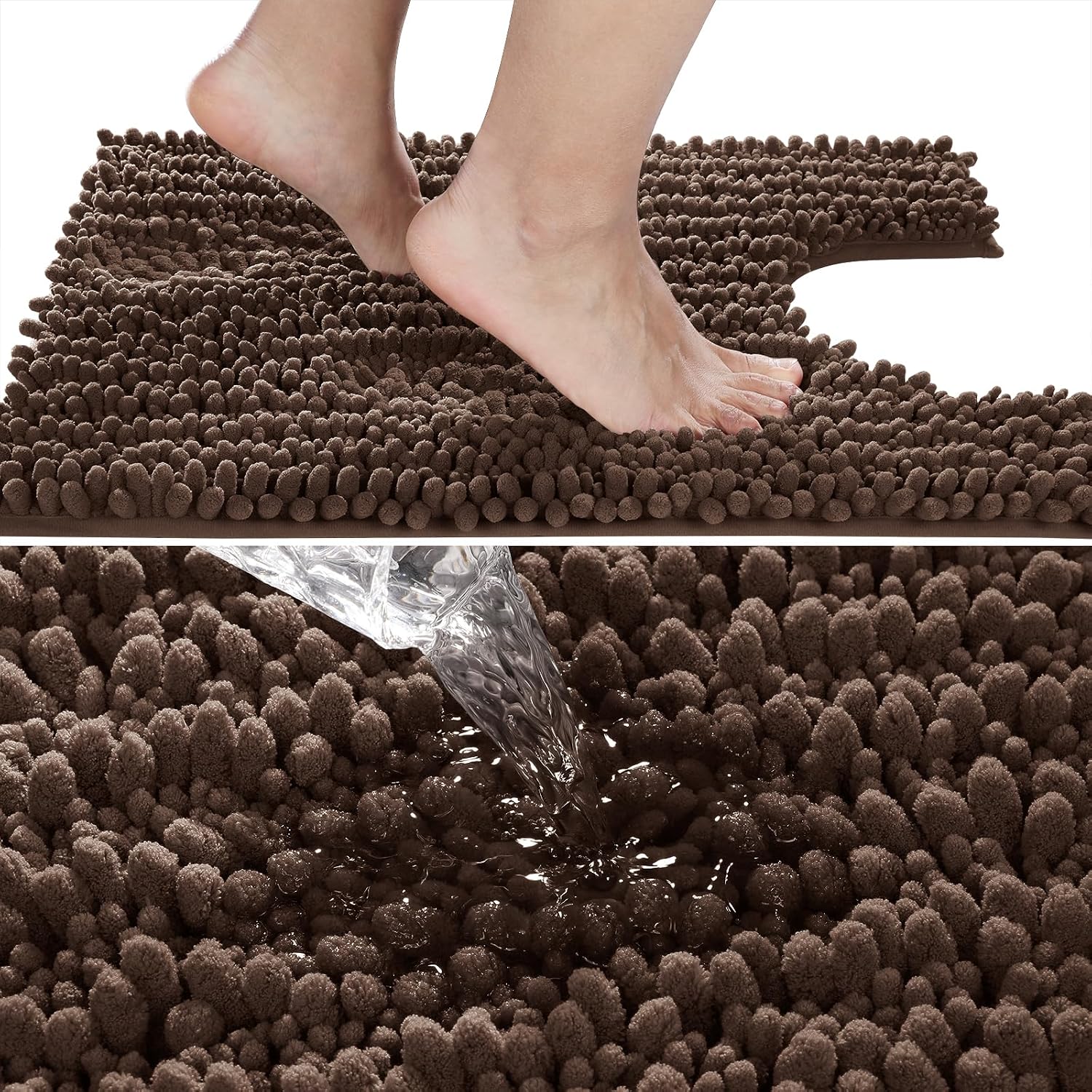 Detalle de Yimobra U-Shaped Toilet Rug, 24 x 20 Inches