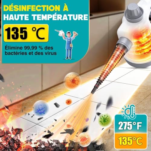 Thumbnail 1 de Rolipo Nettoyeur Vapeur Portatif 1050W – Nettoyage Haute Température sans Chimie