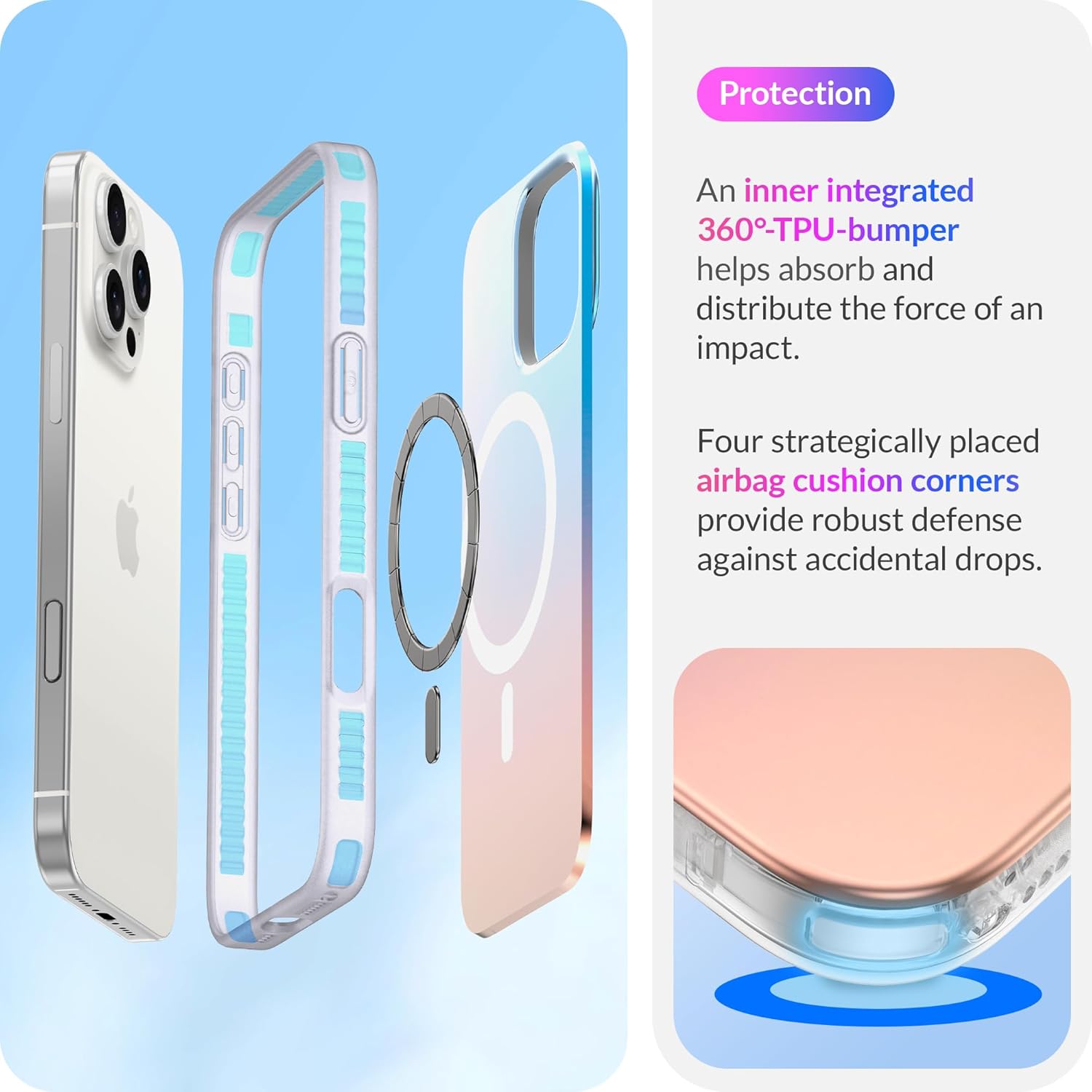 Thumbnail 6 de LONLI Hue for iPhone 16 Pro Case — Dynamic PrismGlow Color-Shift Iridescent Cover