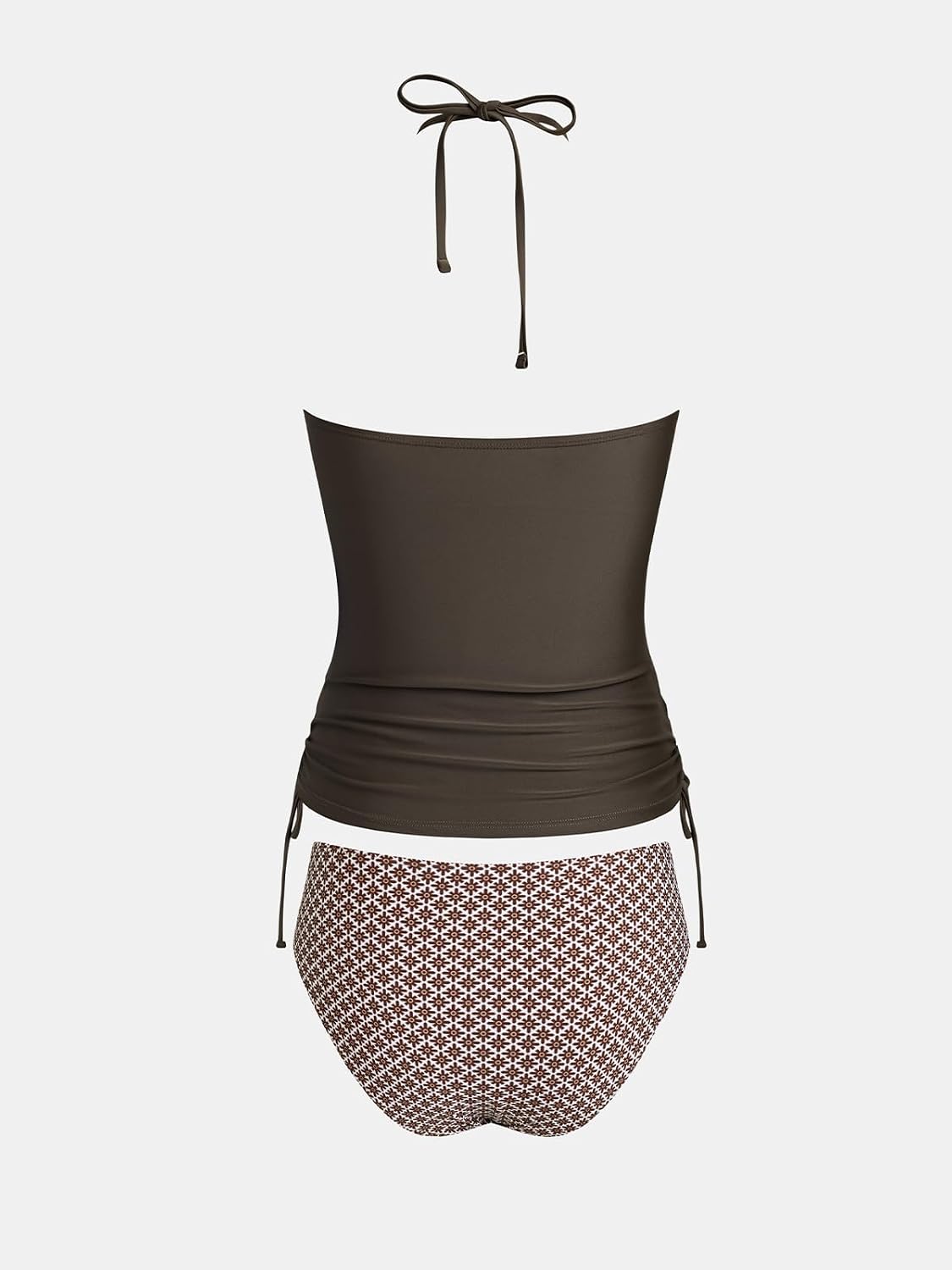 Thumbnail 5 de CUPSHE Tankini da donna con collo alto e halter regolabile, set due pezzi a vita media