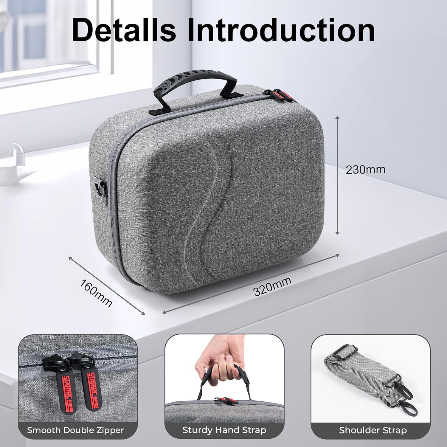 Thumbnail 4 de Große Tasche für Meta Quest 3/Quest 3S, Reisen Tragetasche Kompatibel mit BOBOVR S3 Pro/Kiwi Design Akku Elite Strap und Anderem Zubehör, Reisen und Aufbewahrung Hart Tasche für Oculus Quest 3S
Große Tasche für Meta Quest 3/Quest 3S, Reisen…