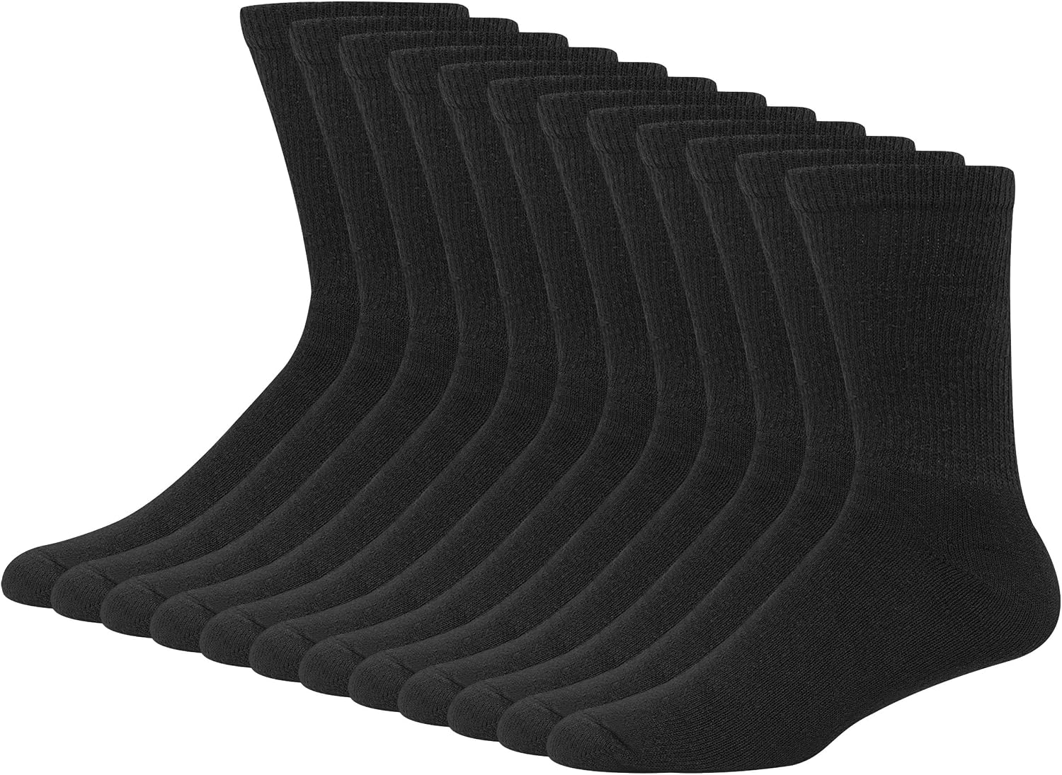 Thumbnail 6 de Hanes Men’s Double-Strength Crew Socks (White/Black) — Moisture-Wicking, Cushioned & Anti-Odor