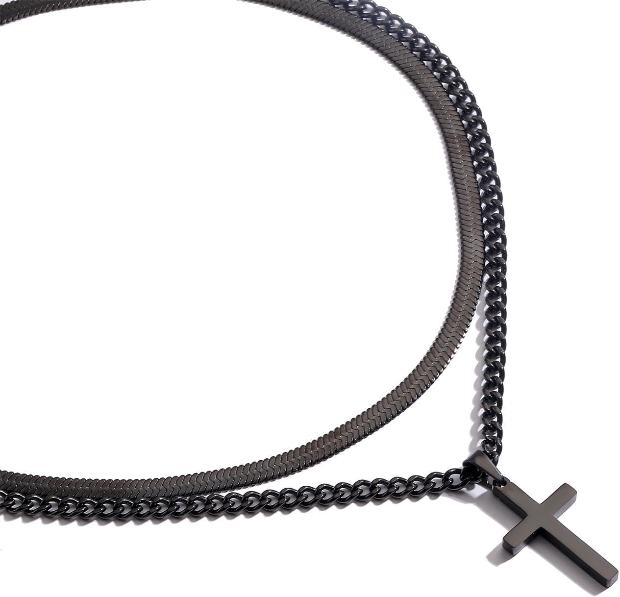 Detalle 1 de Esmoly Collar Cruz 18/20 Plata para hombre