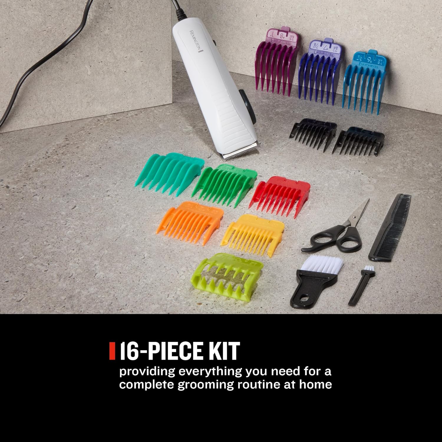 Detalle de Remington Tondeuse Cheveux HC5035 ColorCut — Idéale Famille, coupe précise et accessoires inclus