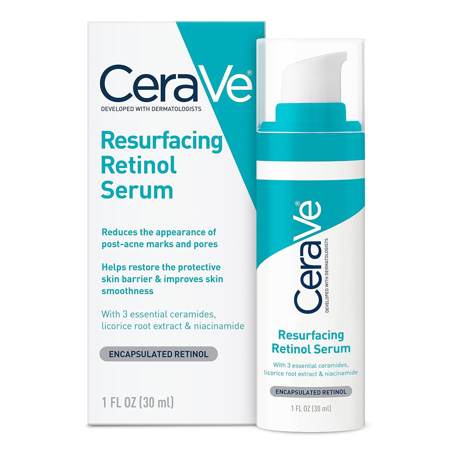 Detalle de CeraVe Resurfacing Retinol Face Serum with Niacinamide, Pore Minimizer, 1oz
