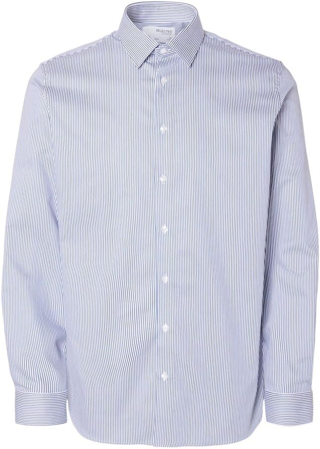 Detalle de Selected Homme Shirt Slim Fit Stretch: camicia aderente, versatile e confortevole