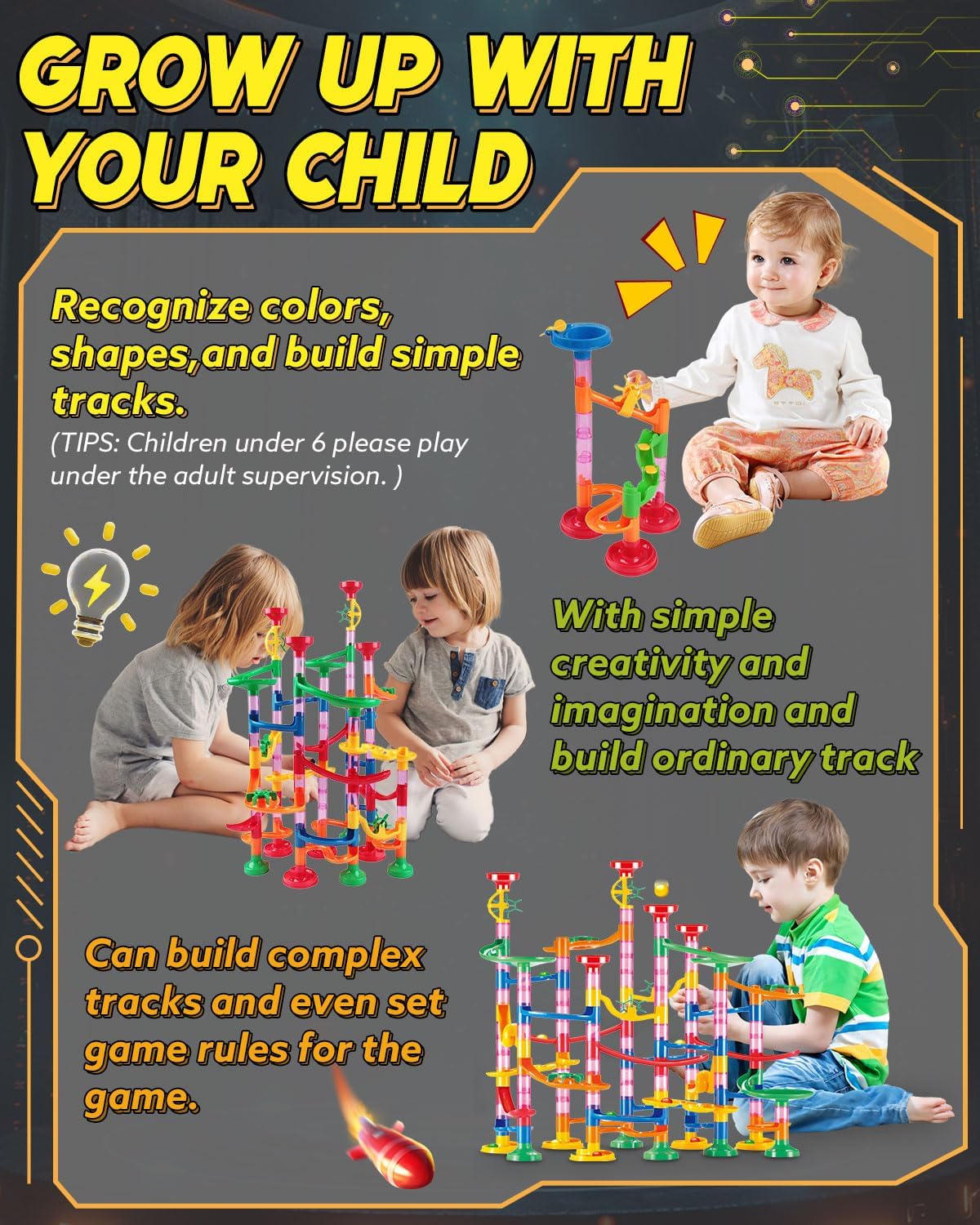 Detalle de E-SMARTER Marble Run 133p: Marble Rush with Exquisite Packaging