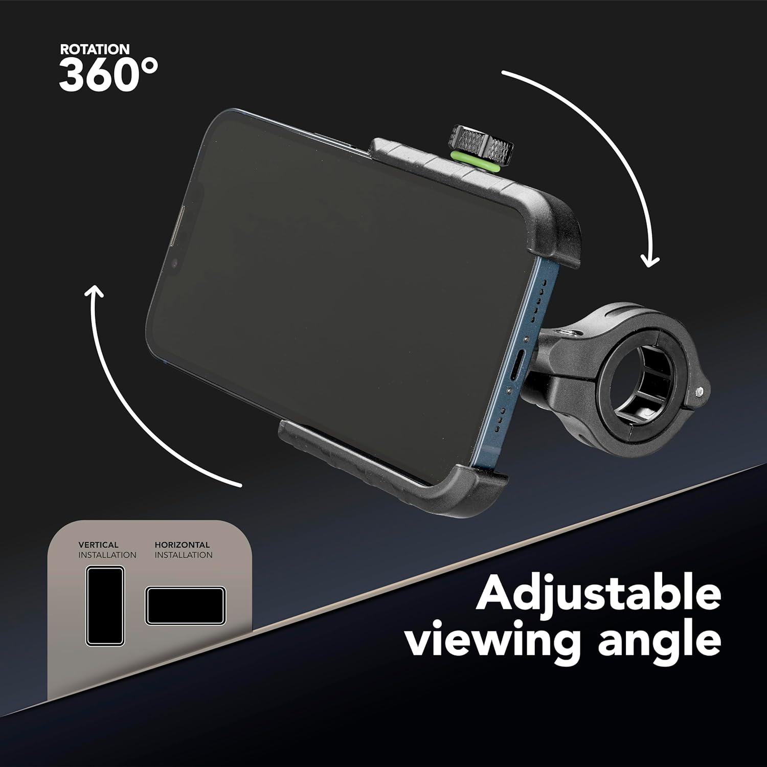 Thumbnail 3 de cellularline Rider Steel supporto smartphone da manubrio in alluminio universale con rotazione 360°