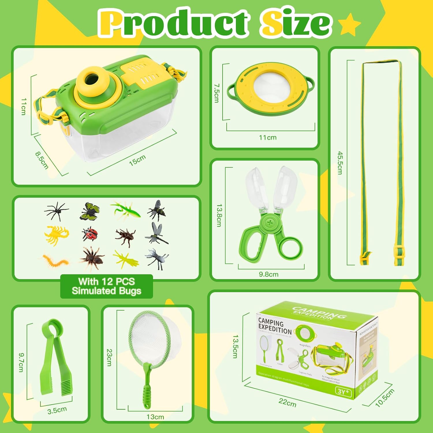 Thumbnail 5 de Funsland Forscherset für Kinder ab 4 Jahren – Entdecker-Set mit Insektenbox, Lupenglas und Netz