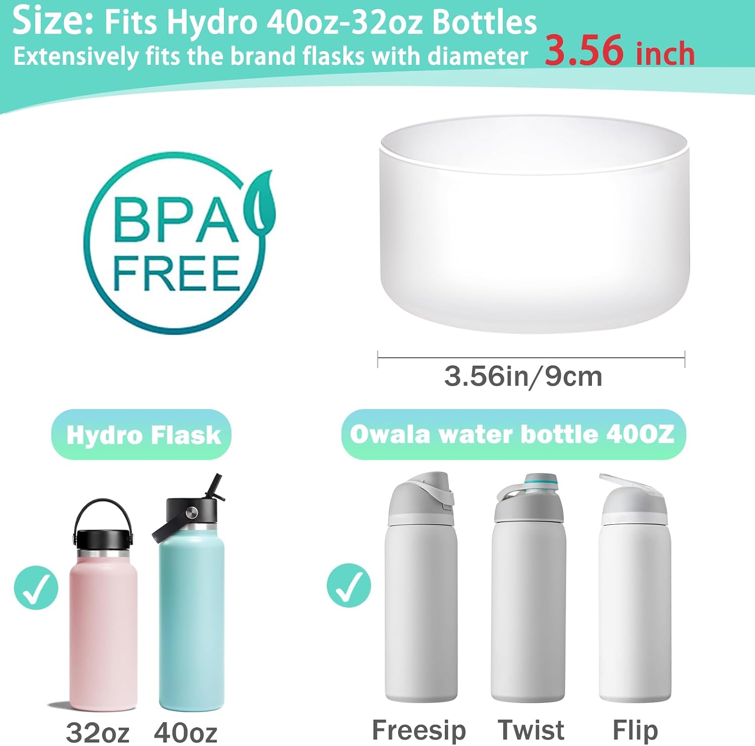 Thumbnail 2 de WK IEASON 2er Pack: Schutz-Silikon-Boot für Hydro Flask 32–40 oz, Basis-Schutzpad mit rutschfester Oberfläche