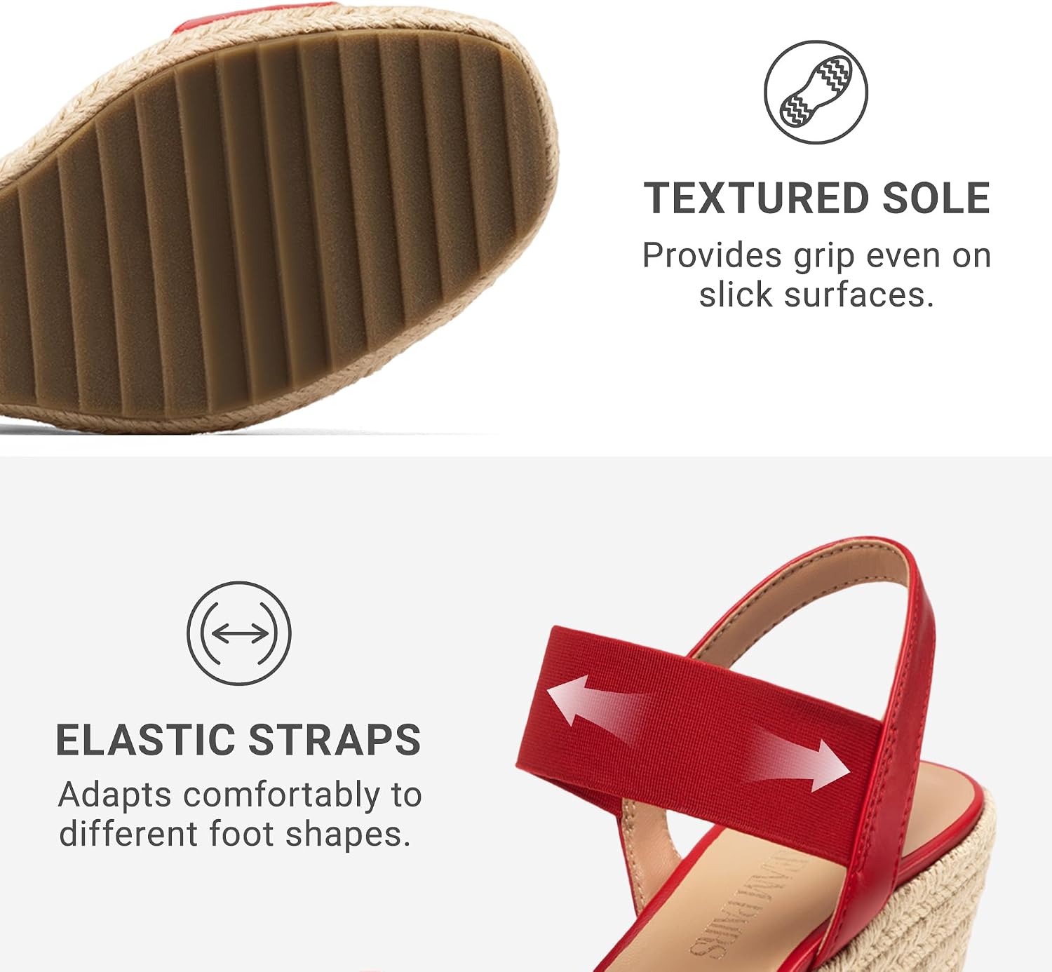 Thumbnail 3 de DREAM PAIRS Women's Open Toe Espadrille Wedges with Elastic Ankle Strap