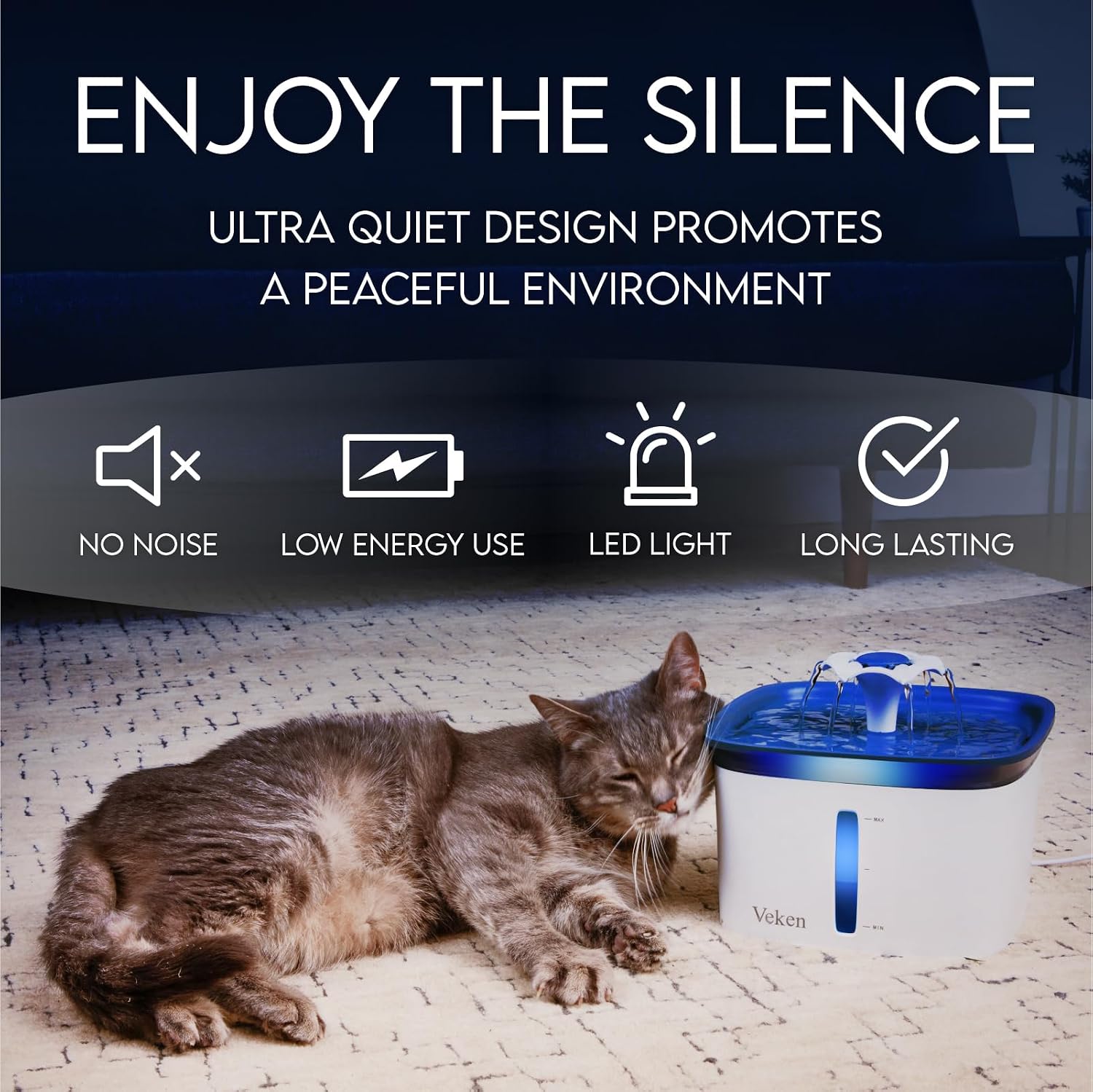 Thumbnail 5 de Veken 2.8L Pet Fountain with Filters
