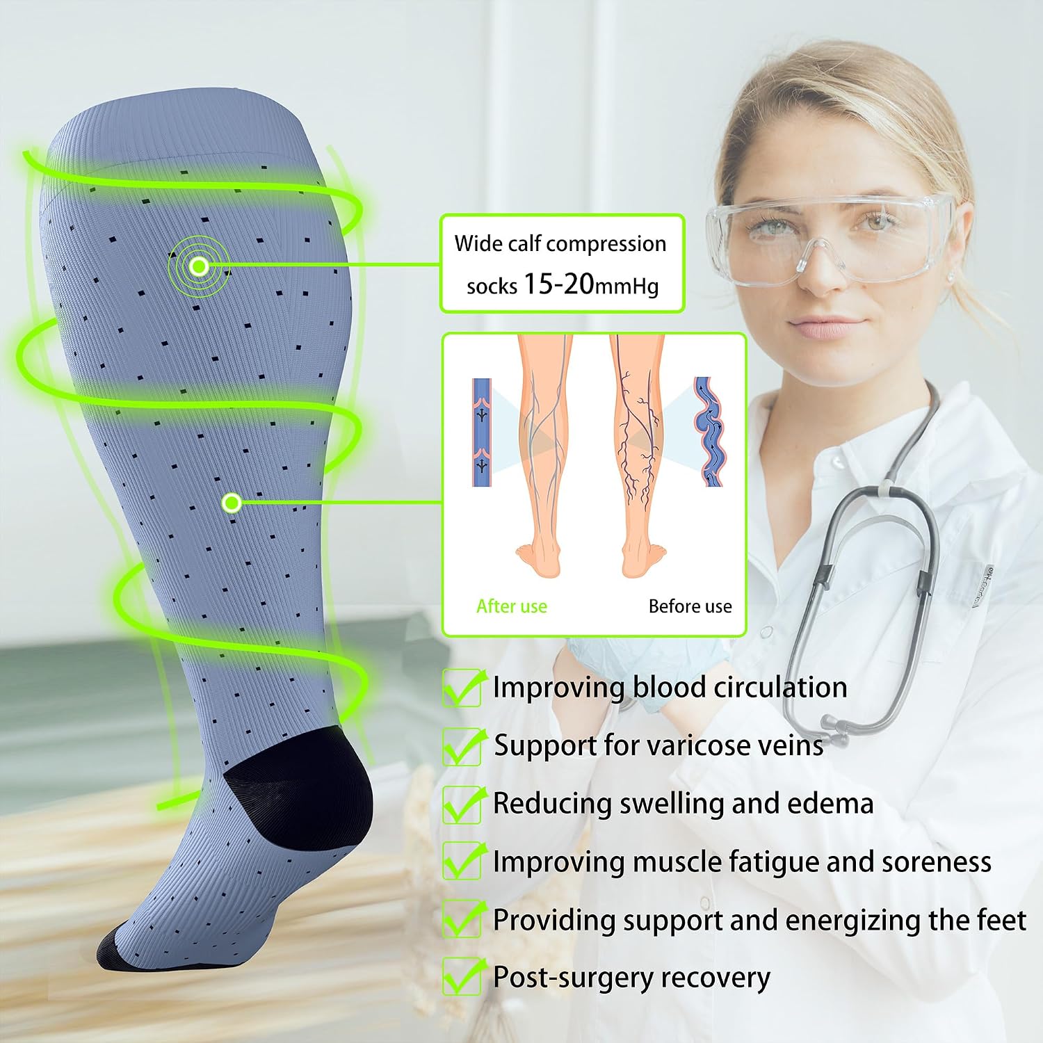 Detalle 2 de LEVSOX Compression Socks 15-20 mmHg