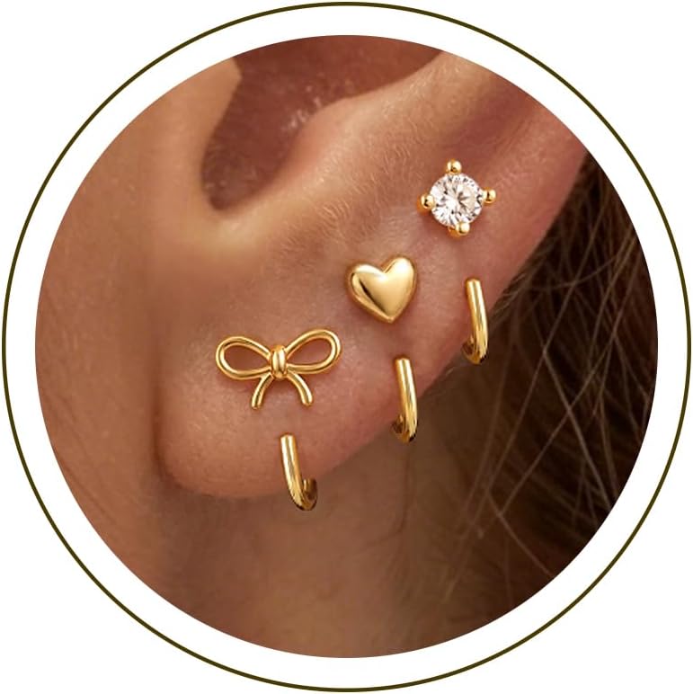 Detalle de Robaice Backless Hoop Earrings, 14K Gold Plated