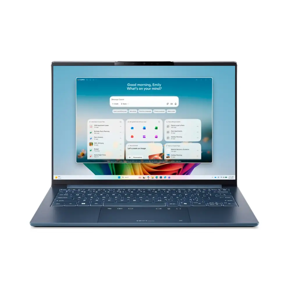 Detalle de Acer Swift Go 14 AI OLED (SFG14-I71): ultrafino con pantalla OLED y Intel® Ultra 7