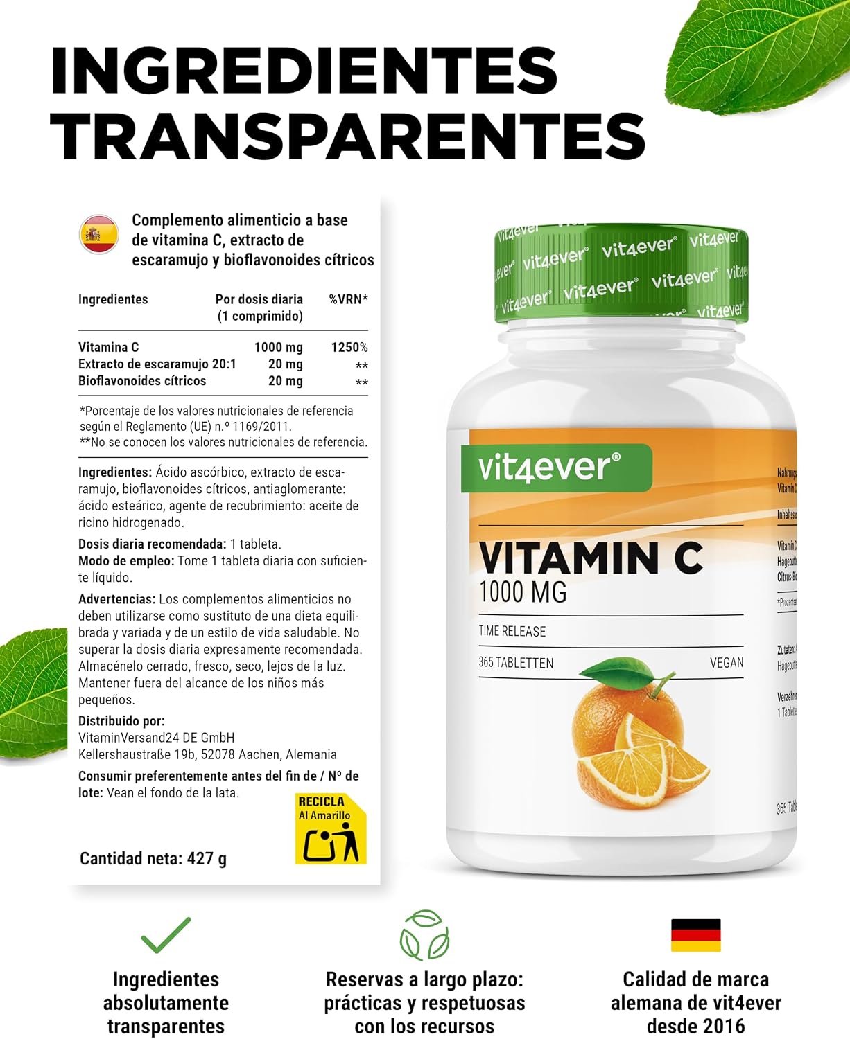 Thumbnail 4 de Vit4ever Vitamina C 1000mg 365 tabletas